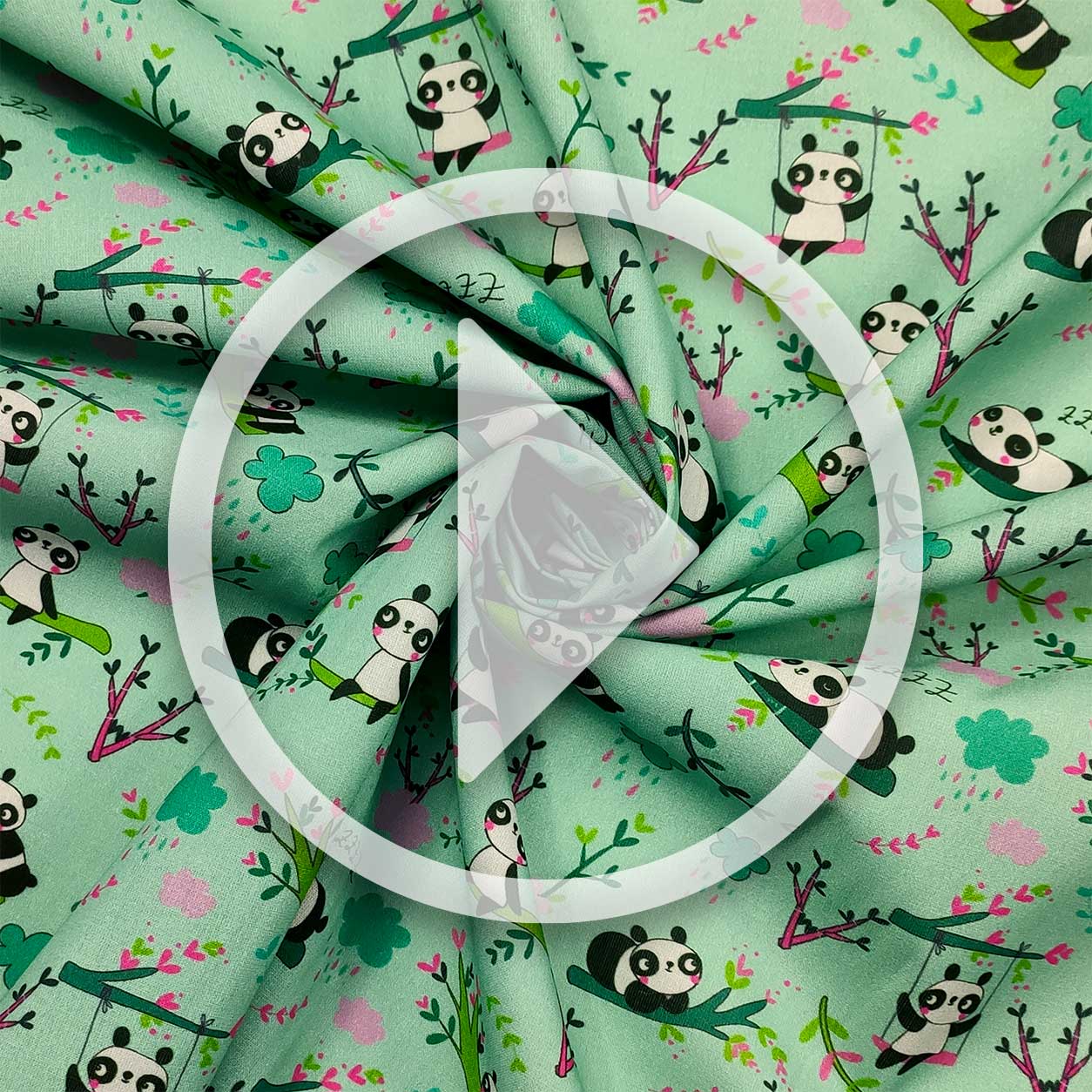 cotone panda piccoli sfondo verde menta video