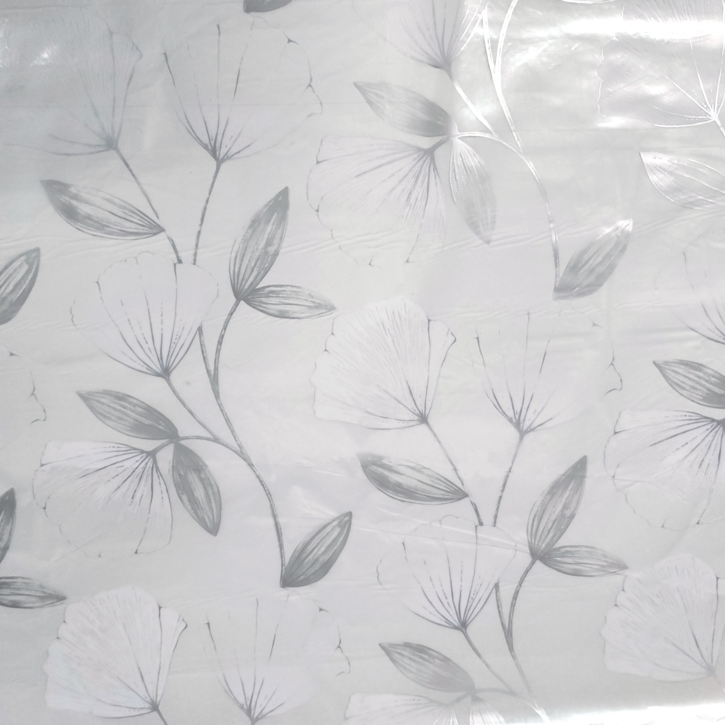 Tessuto per Tovaglia Plastificata Fiori Argento Image