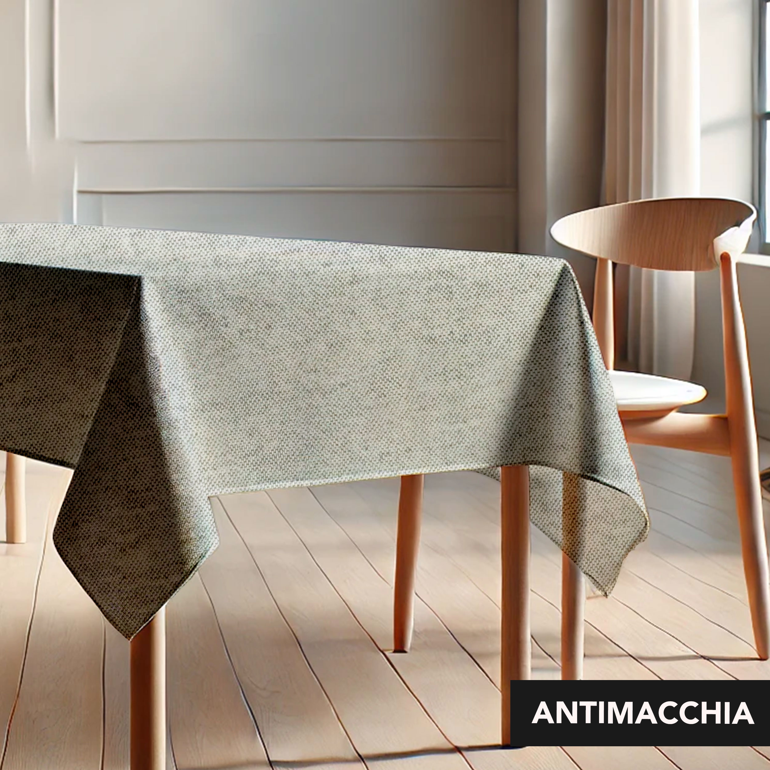 Tovaglia Confezionata Resinata Grigio Chiaro Melange