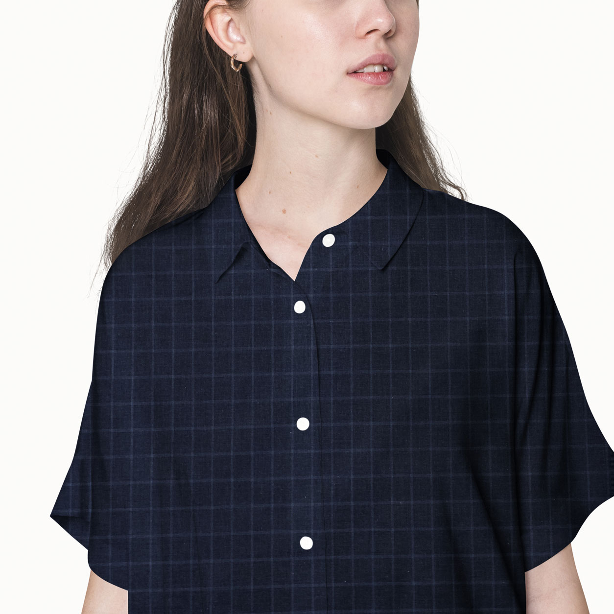 camicia-cotone-blu-scuro-a-quadri-bluette