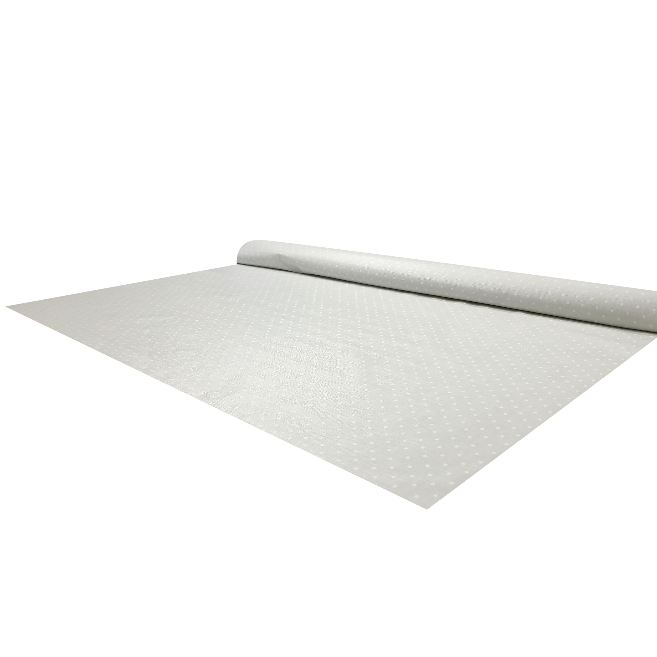 Tessuto per Tovaglia Plastificata Pois Bianchi Sfondo Grigio Image