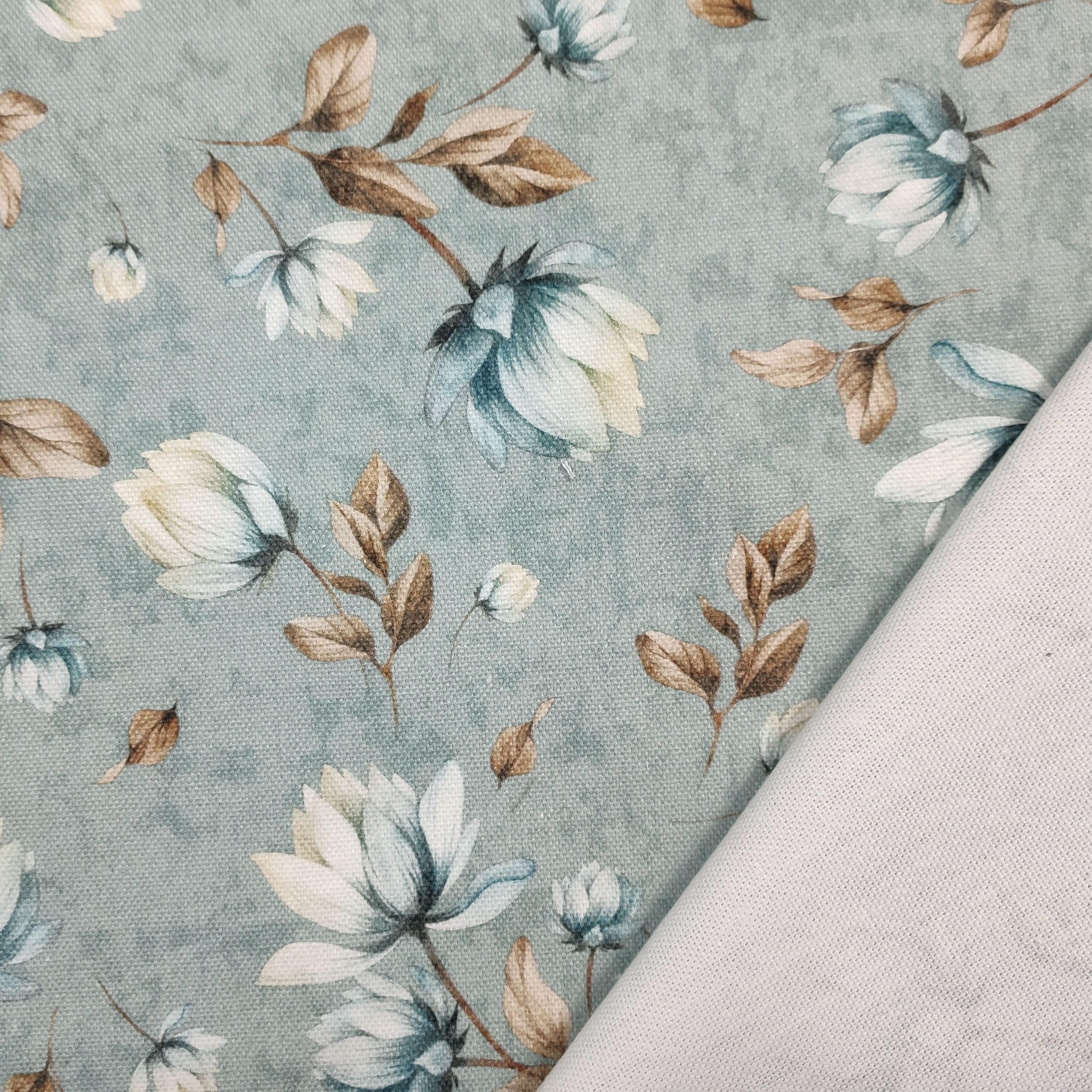 HWY 50 Federa Cuscino 45x45 Cm - Tela Di Cotone Con Ricamo Fiori Geometrici Blu - 2