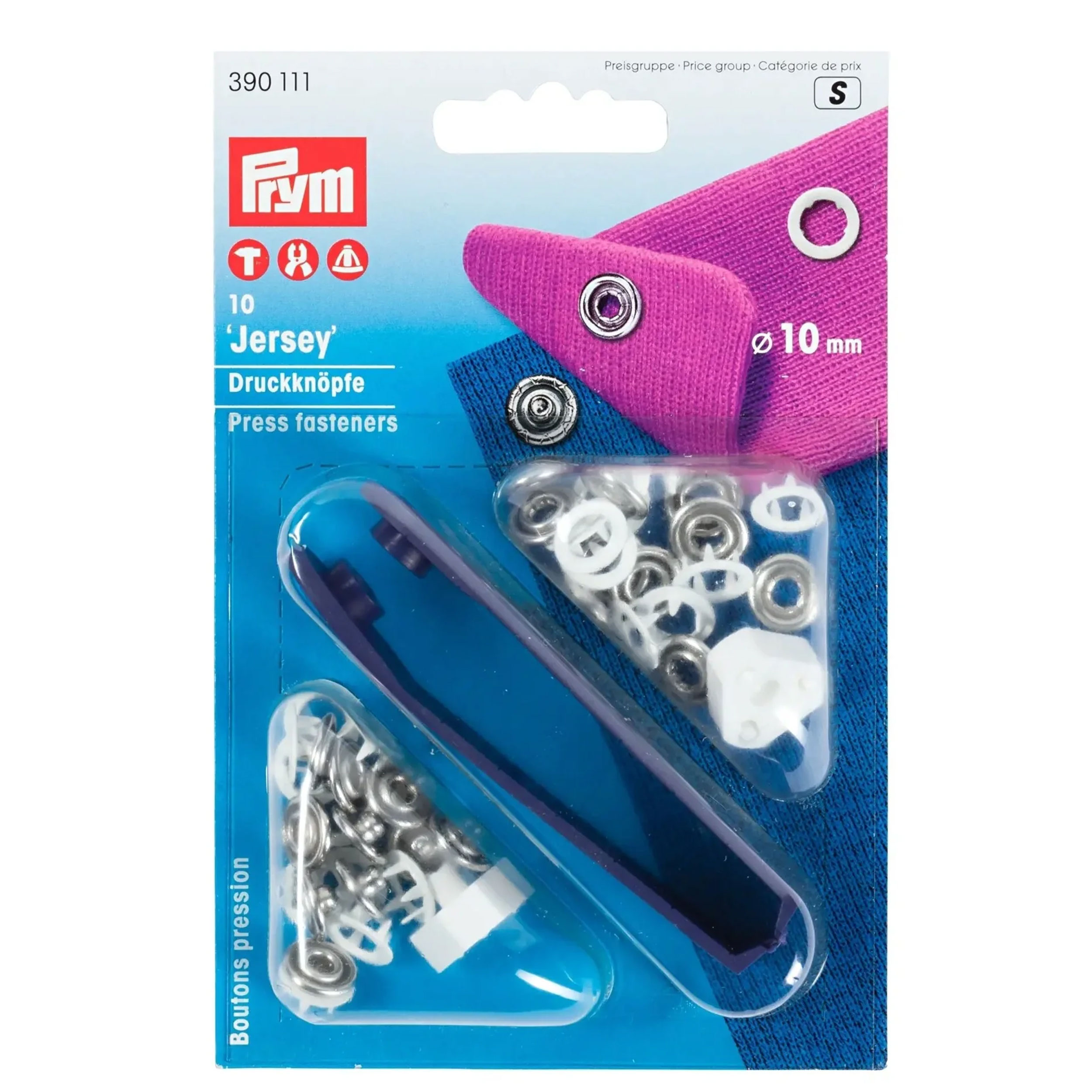 Bottoni a Pressione Prym per Jersey Bianco 10 mm