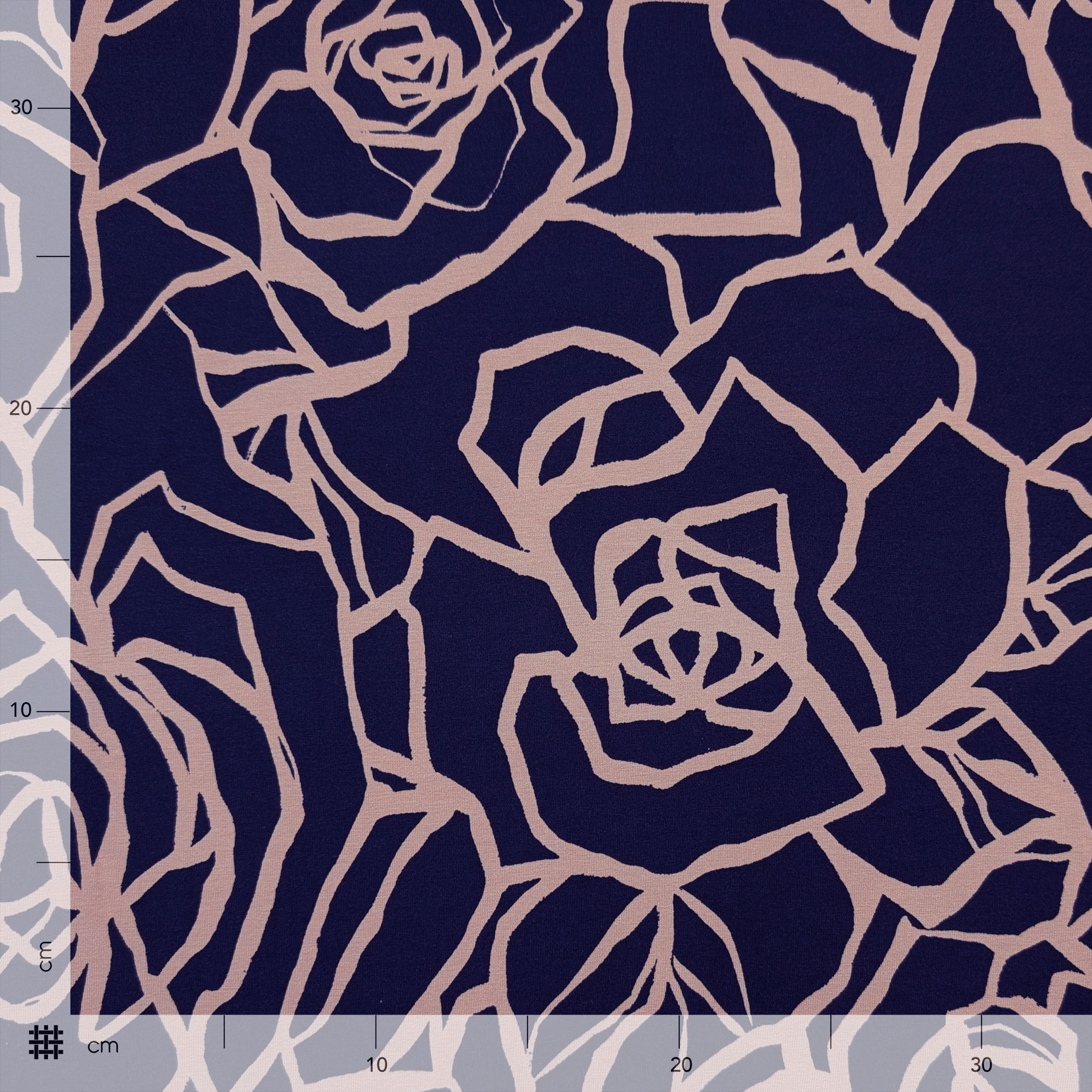 Jersey Viscosa Blu Rose Grandi Image