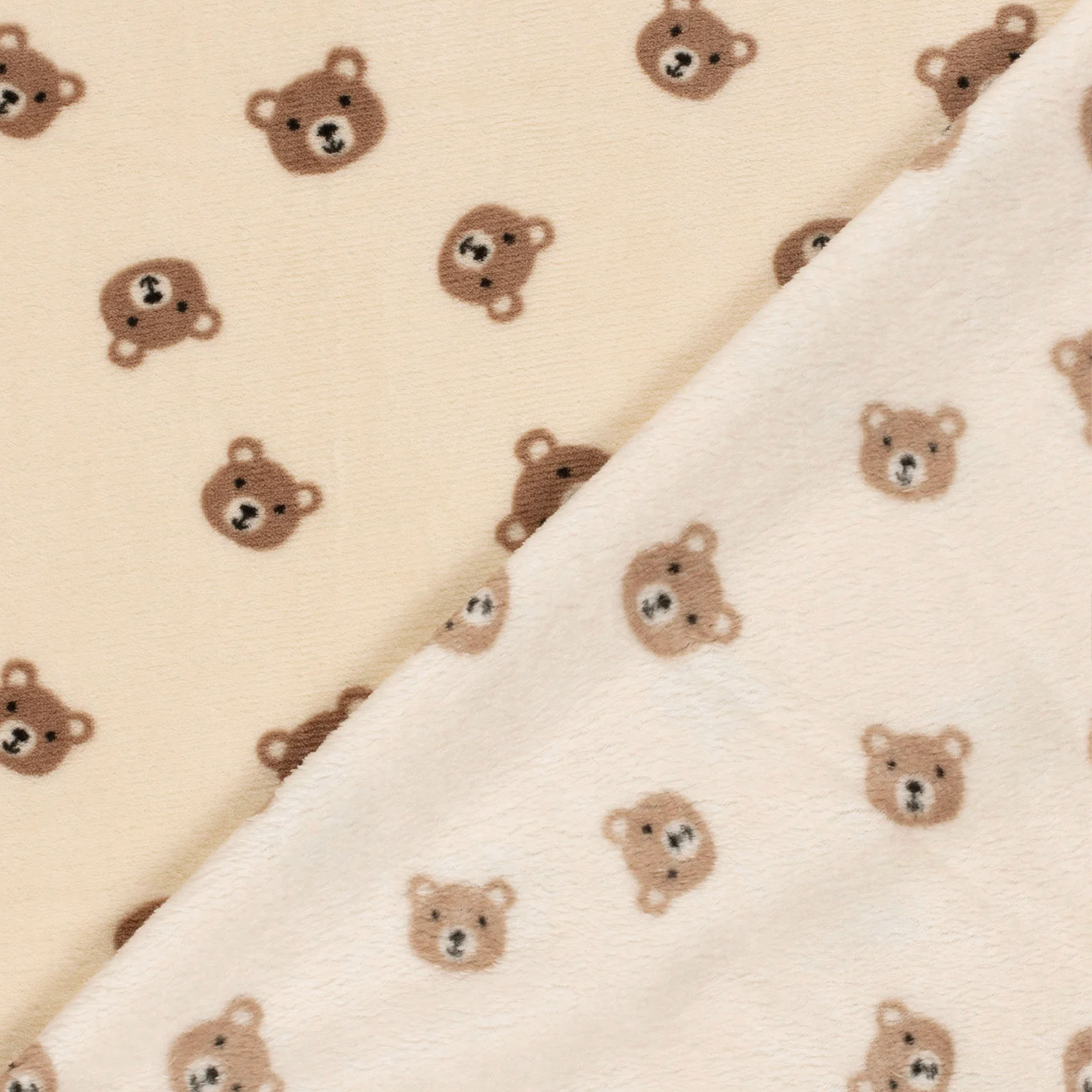 Pile Mano Cachemire Teddy Sfondo Panna