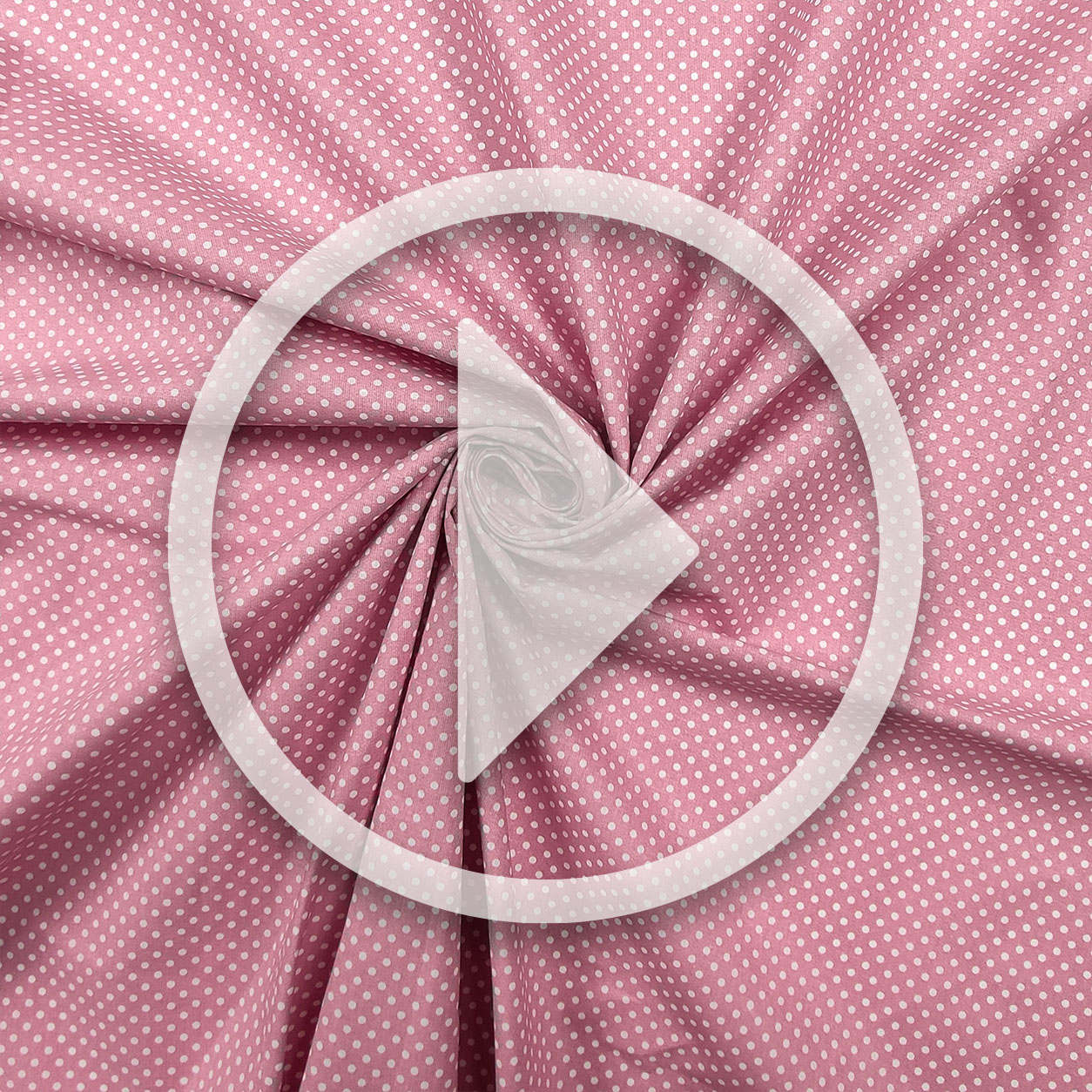 Tessuto Cotone Rosa Antico Pois Bianchi Image