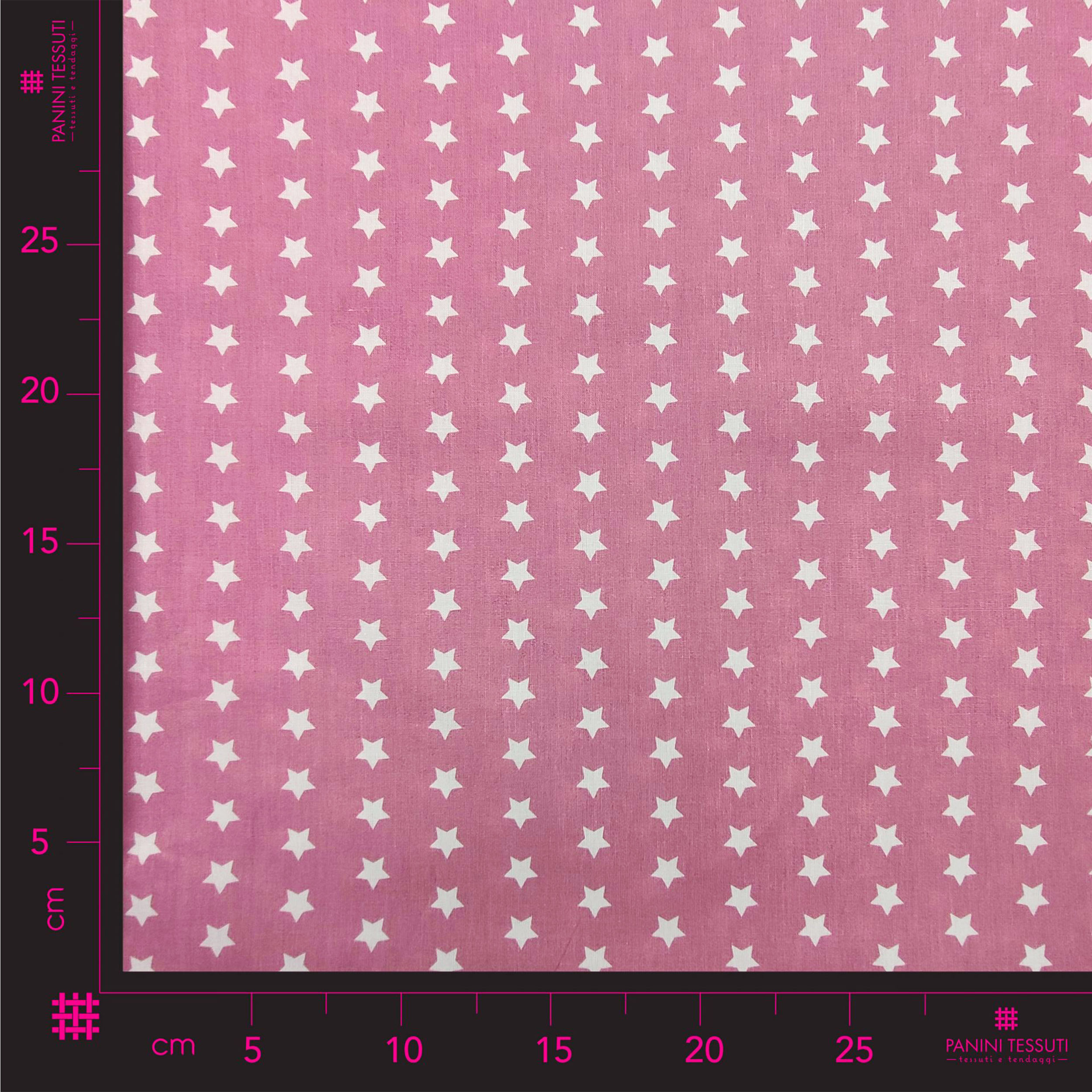 Ritaglio Cotone Stelle Bianche Sfondo Rosa Scuro 210x140 cm Image