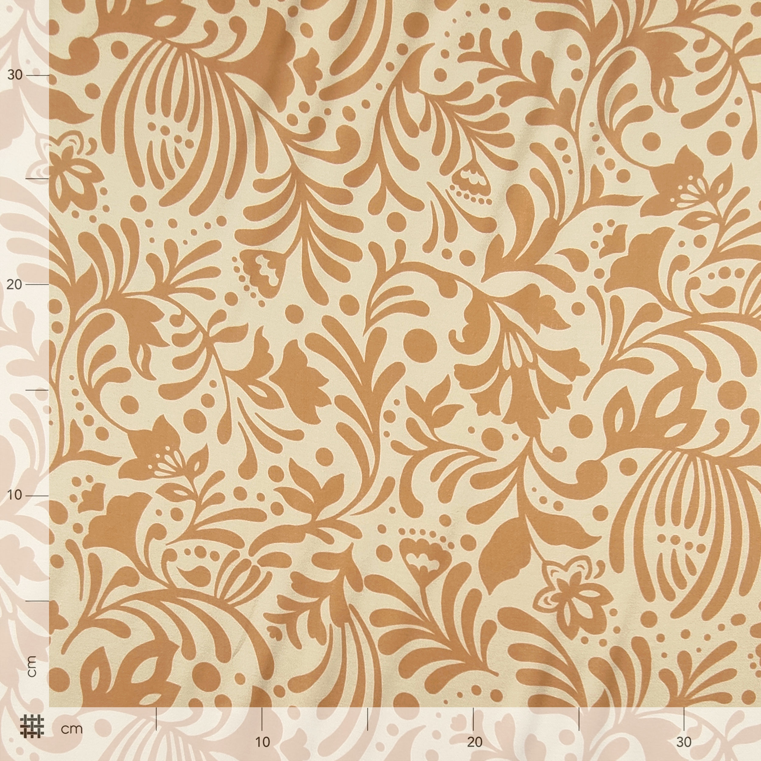 Raso Misto Seta Alta Moda Fantasia Floreale Beige