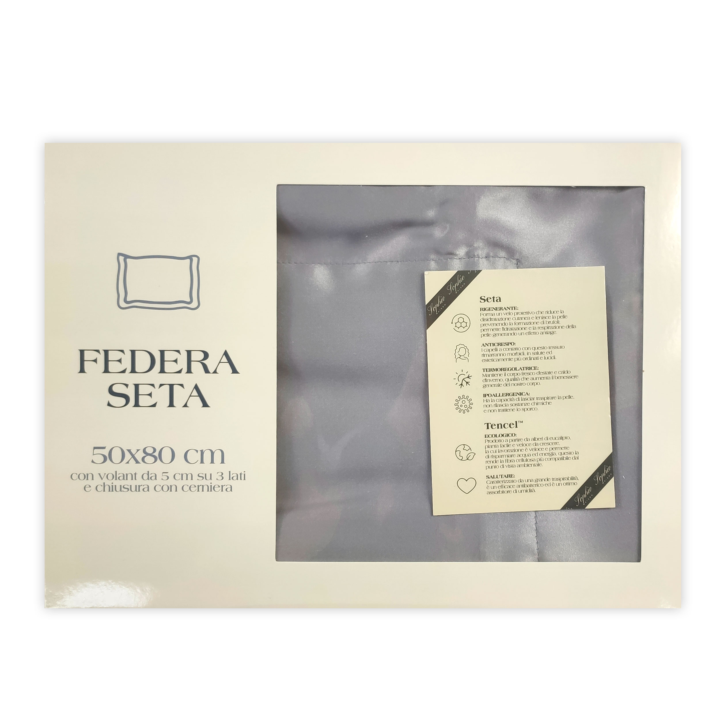 Federa Seta Grigio 50x80 cm Image