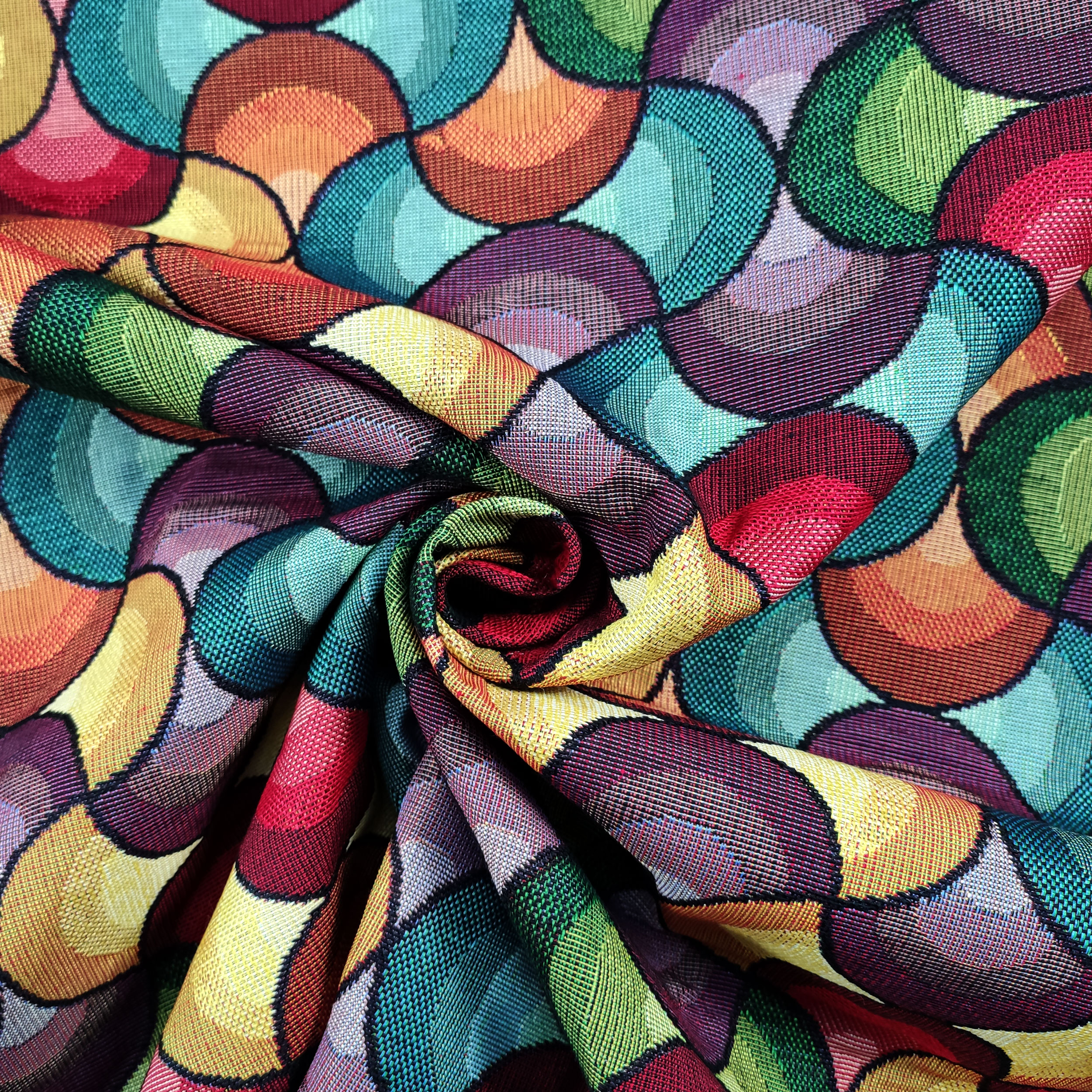 Ritaglio Gobelin Fantasia Geometrie Optical Colorato 50x140 cm Image