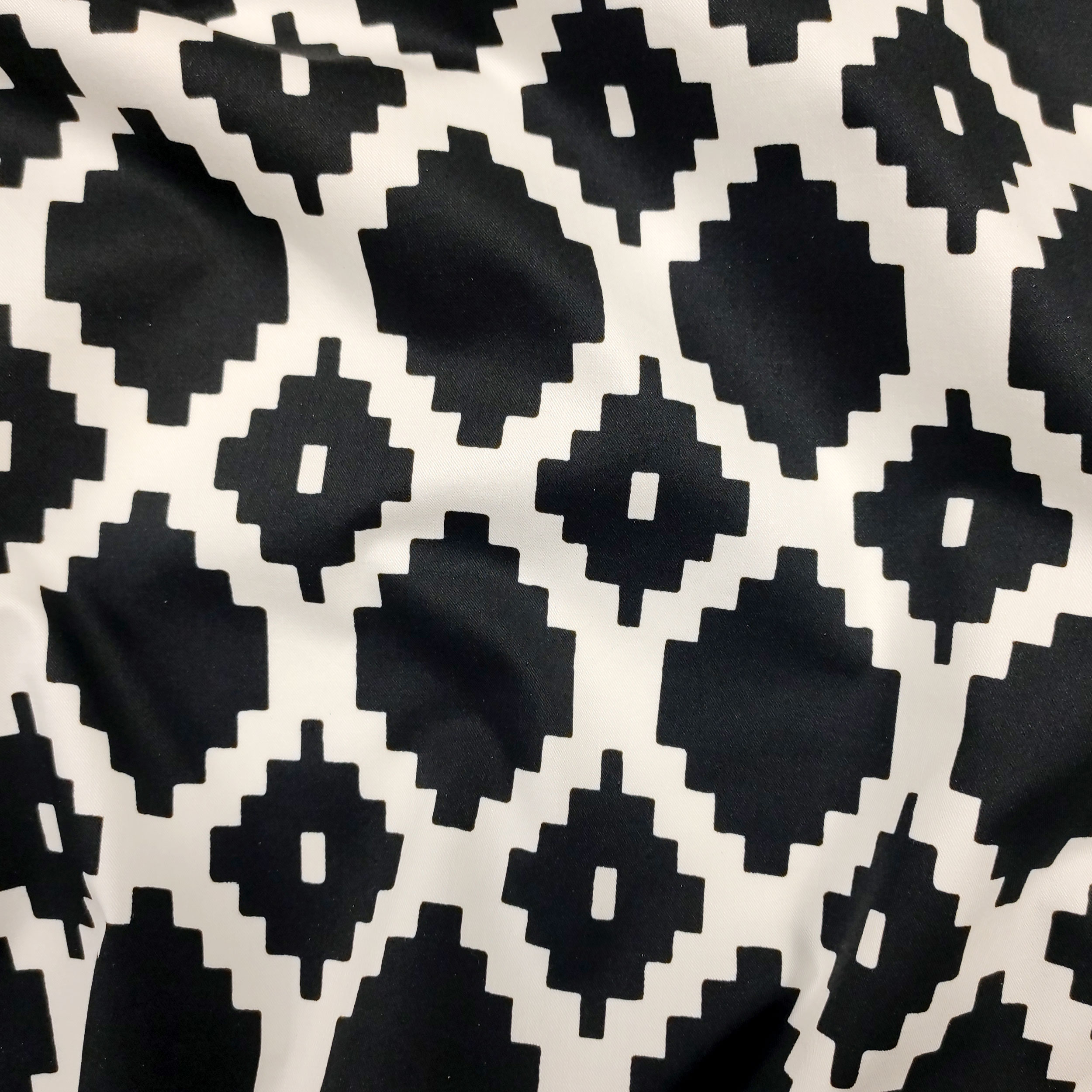 Cotone Elasticizzato Moda Bianco e Nero