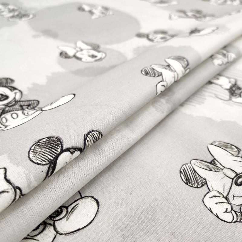 Leggero tessuto di cotone minnie e topolino sketch