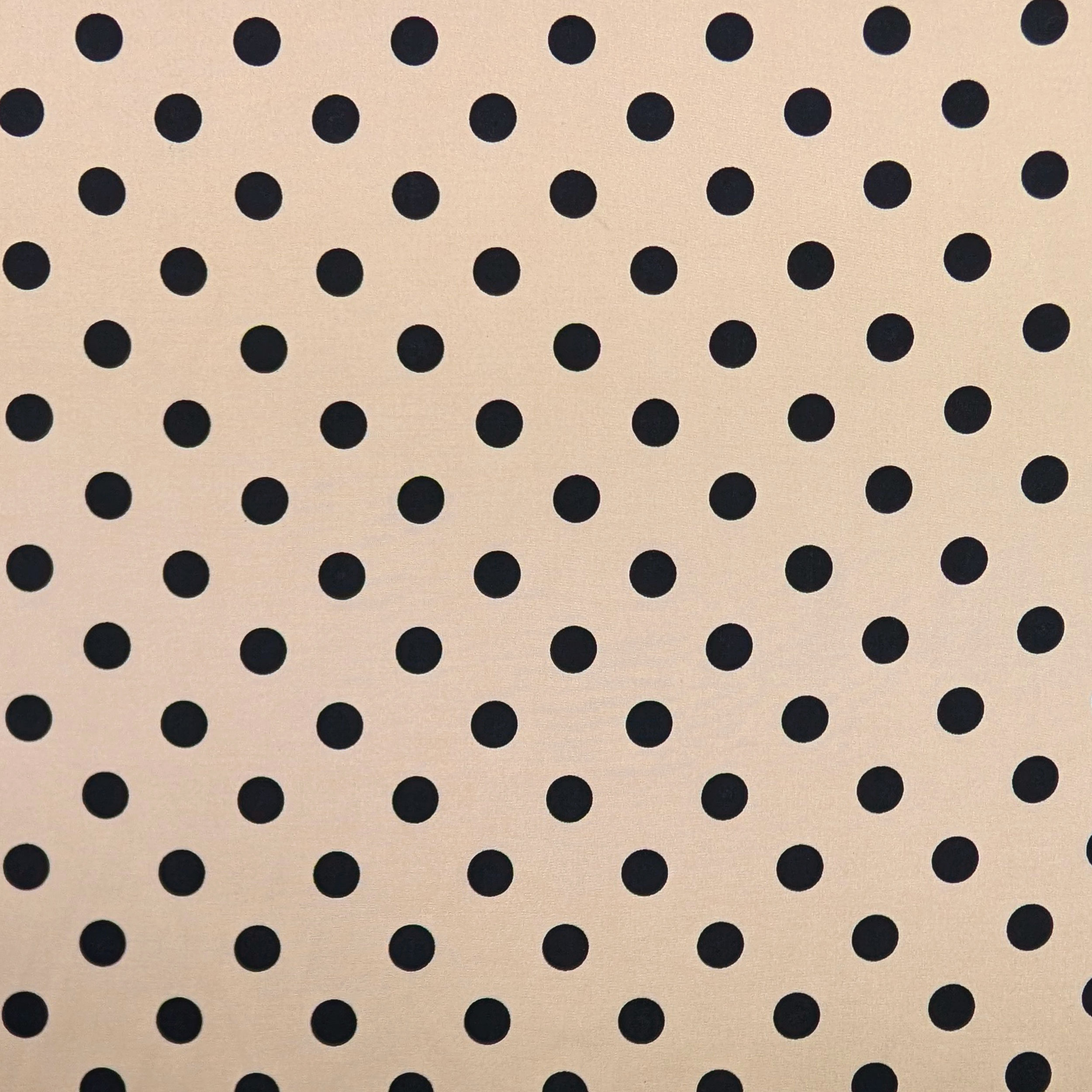 Viscosa Pois Neri Sfondo Cipria Image