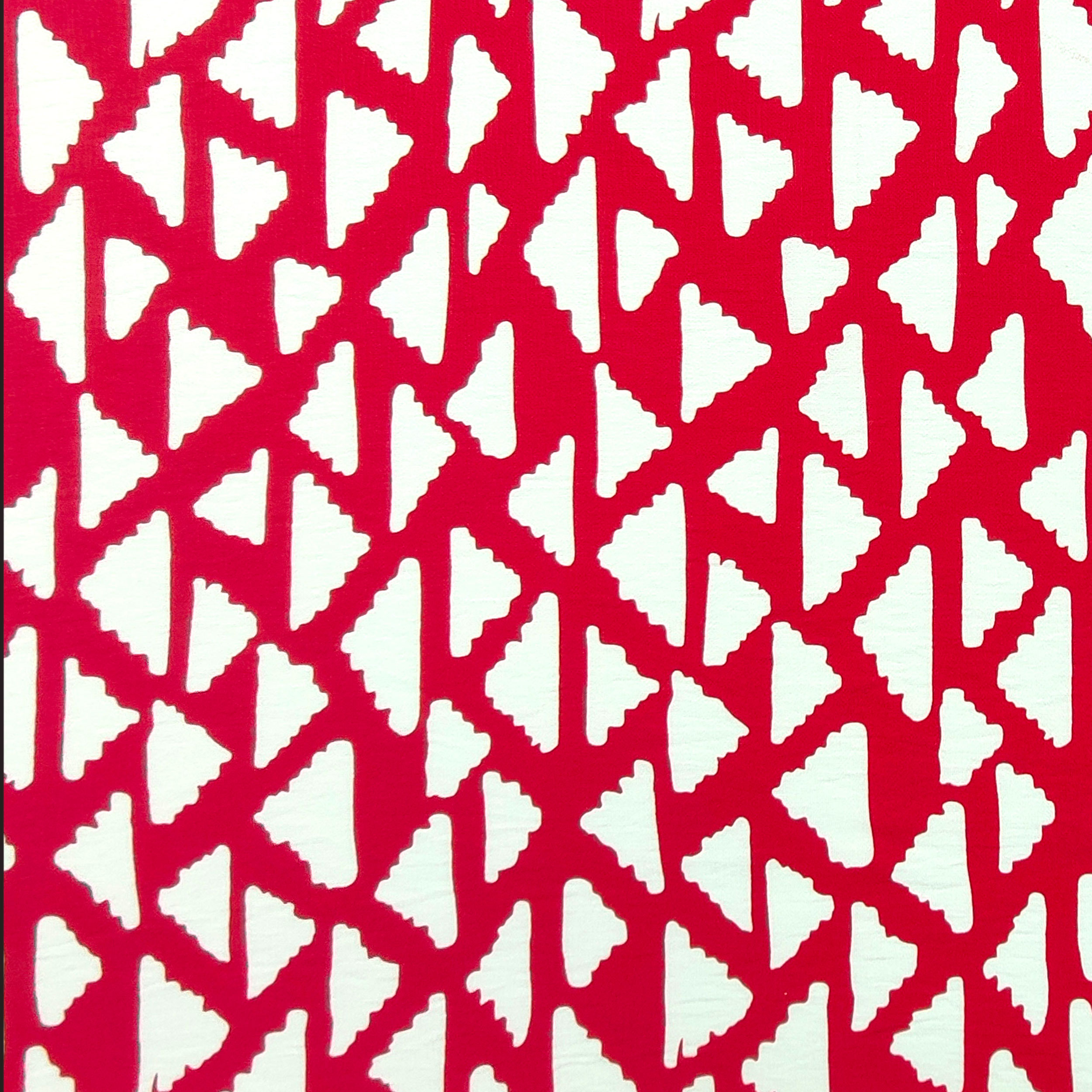 Tessuto in Cotone Fantasia Astratta Sfondo Rosso