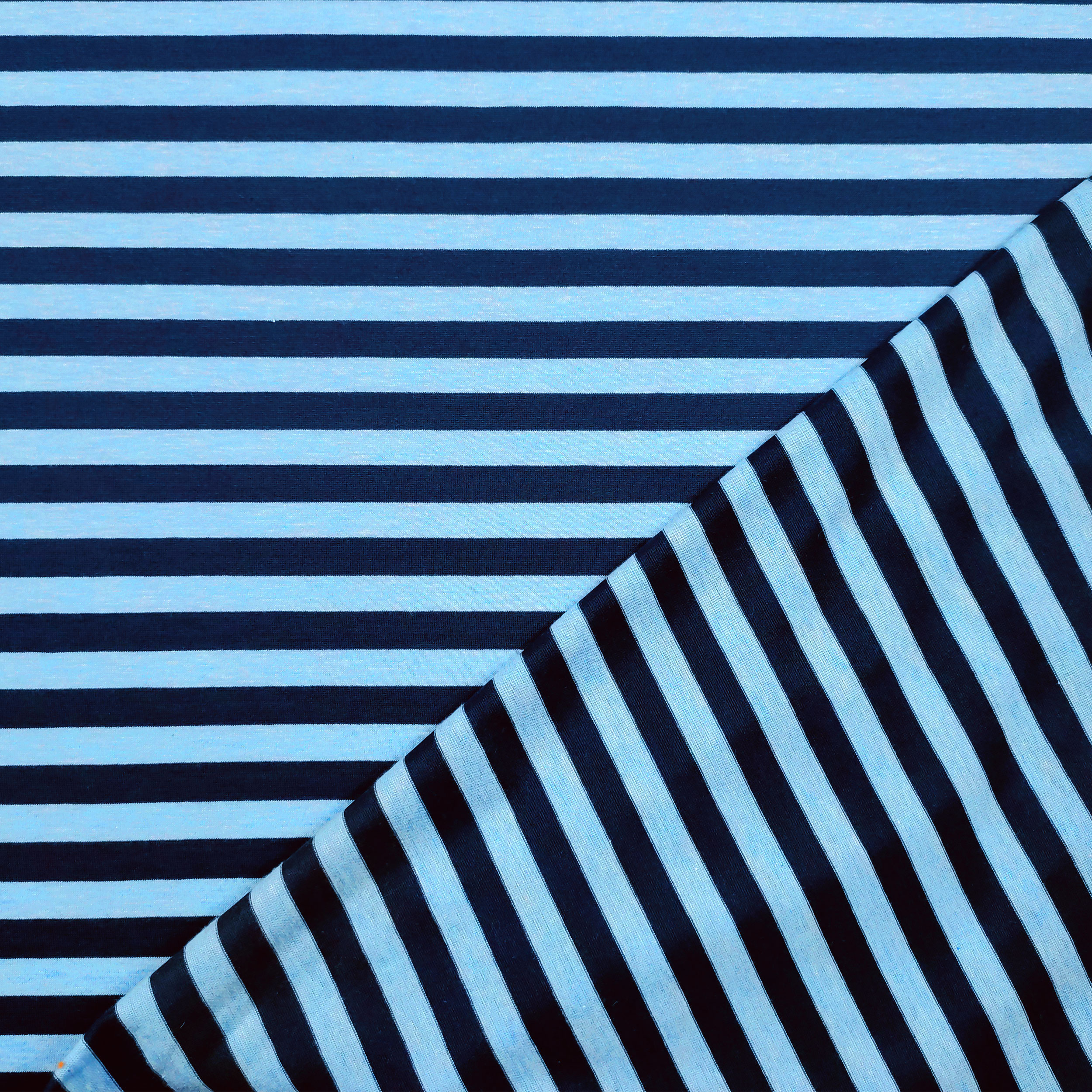 Jersey di Cotone Righe Blu e Azzurre