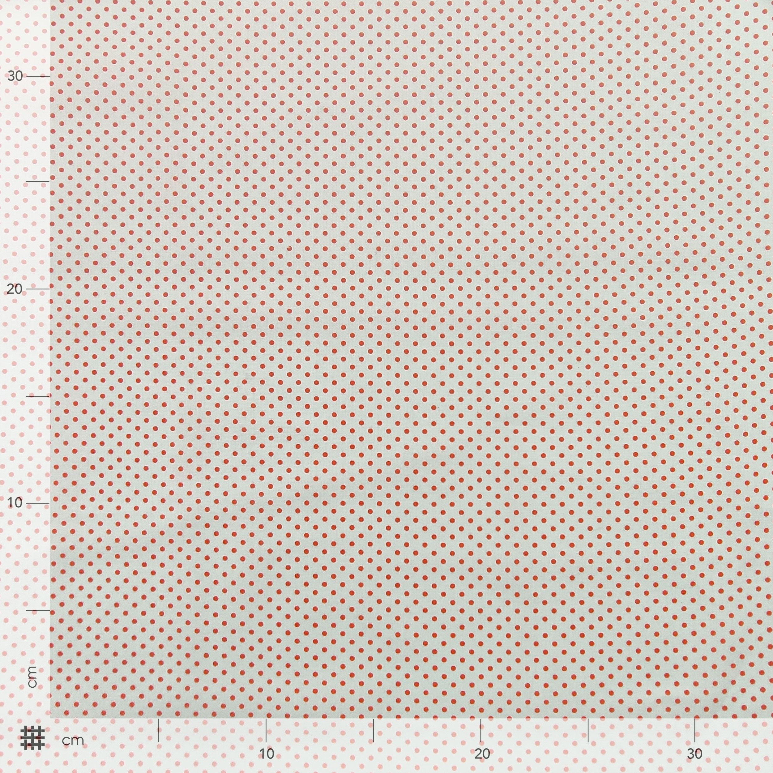 Tessuto Cotone con Pois Arancioni Image