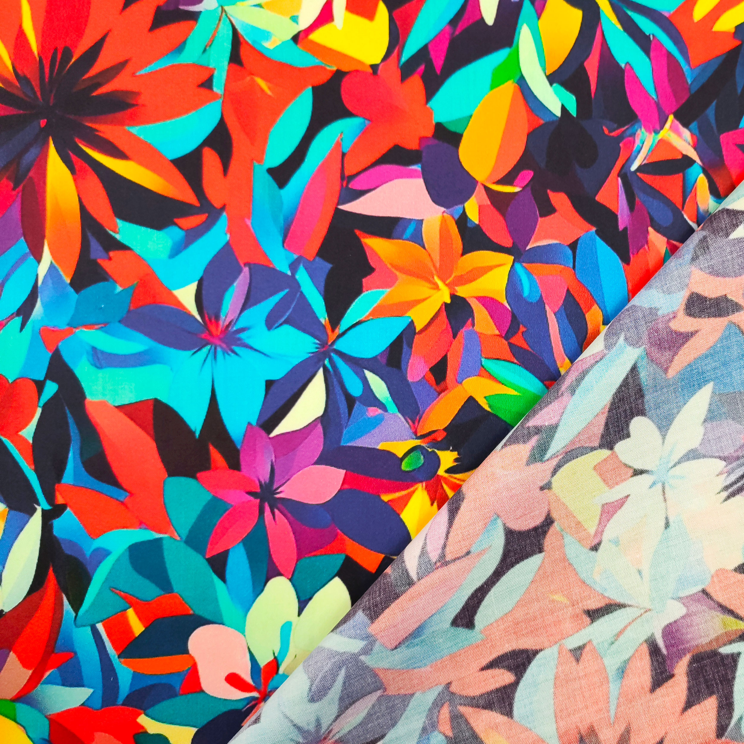 Rasatello di Cotone Fiori Moda
