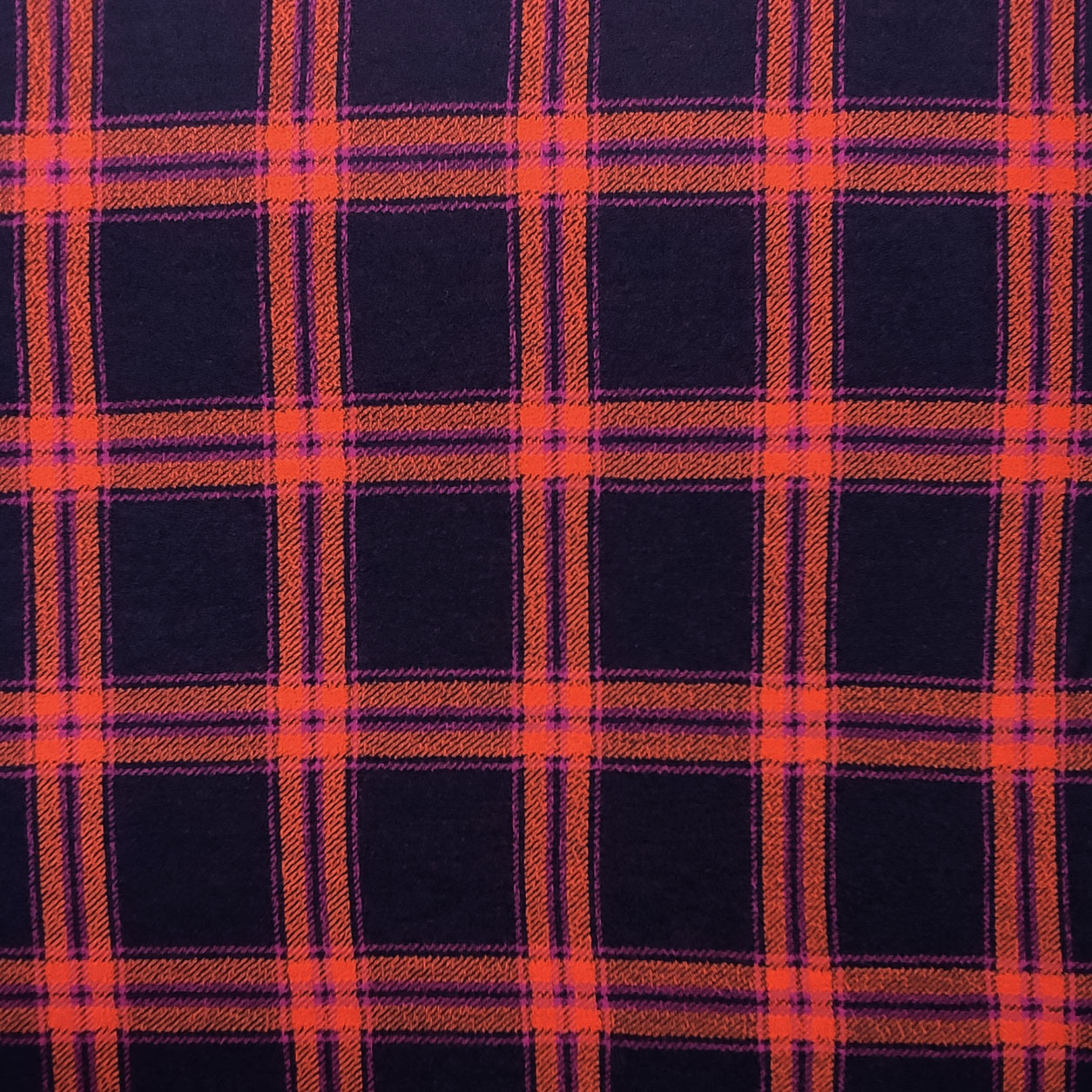 Tartan Misto Lana Blu e Arancione