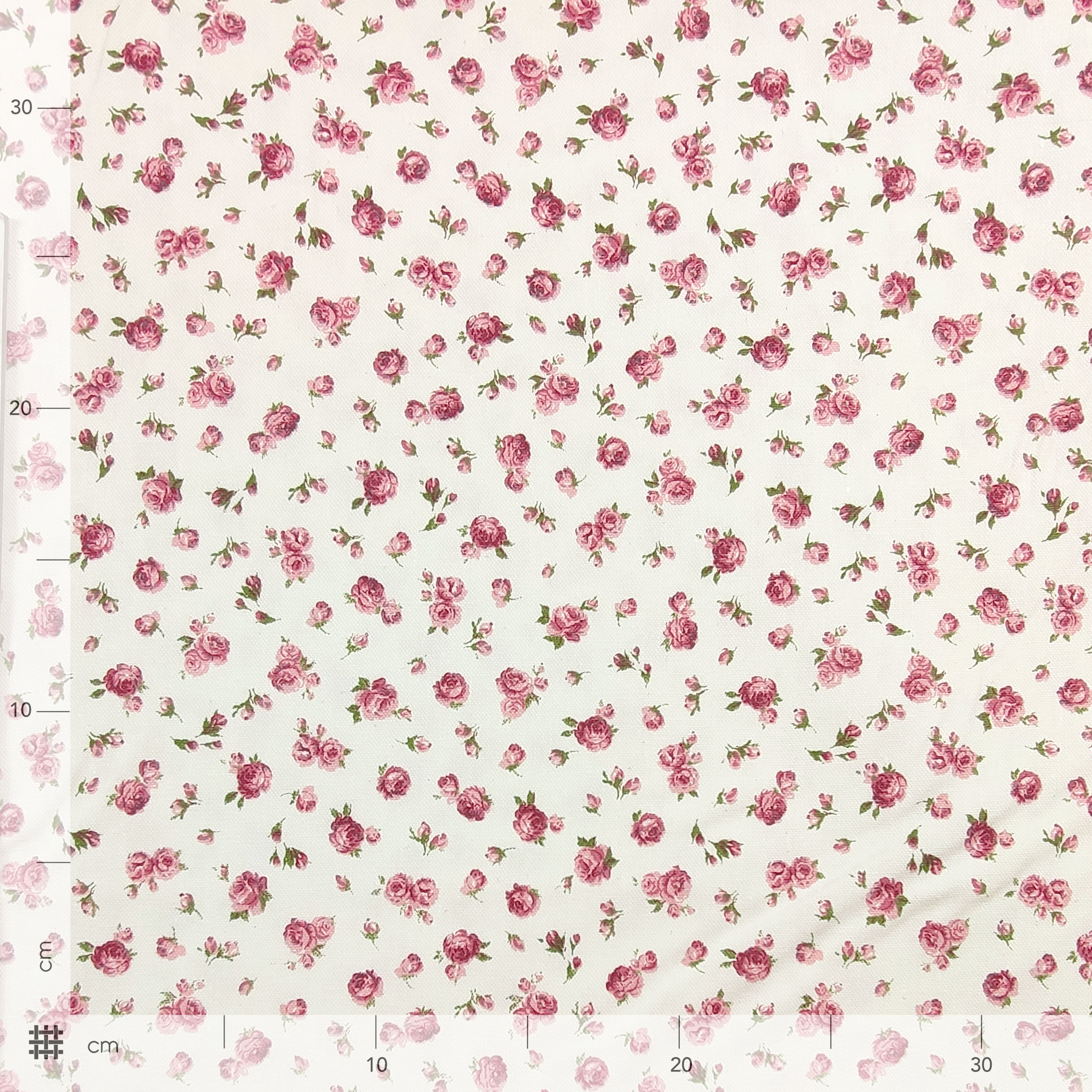 Tessuto per Tovaglia Roselline Sfondo Bianco