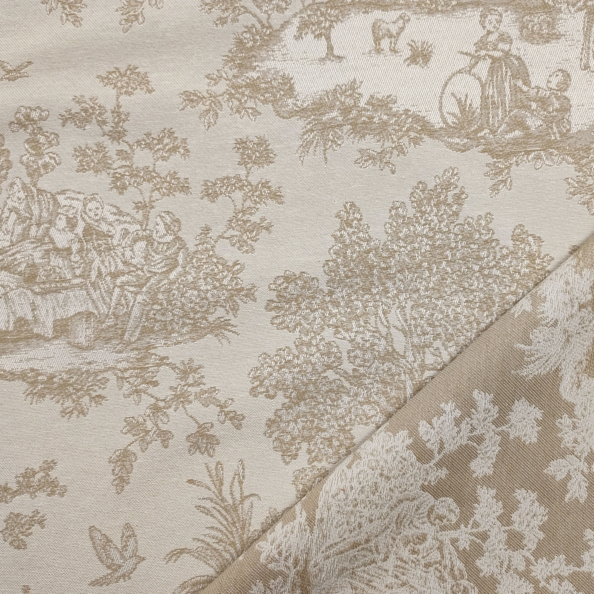 Jacquard Toile de Jouy Beige
