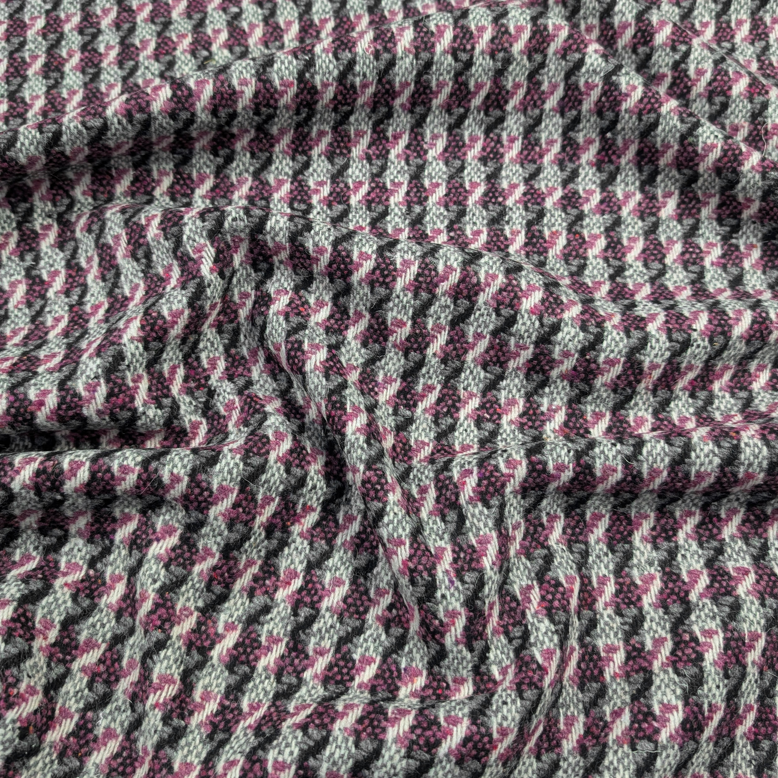 Misto Lana Righe Astratte Rosa e Nero Image