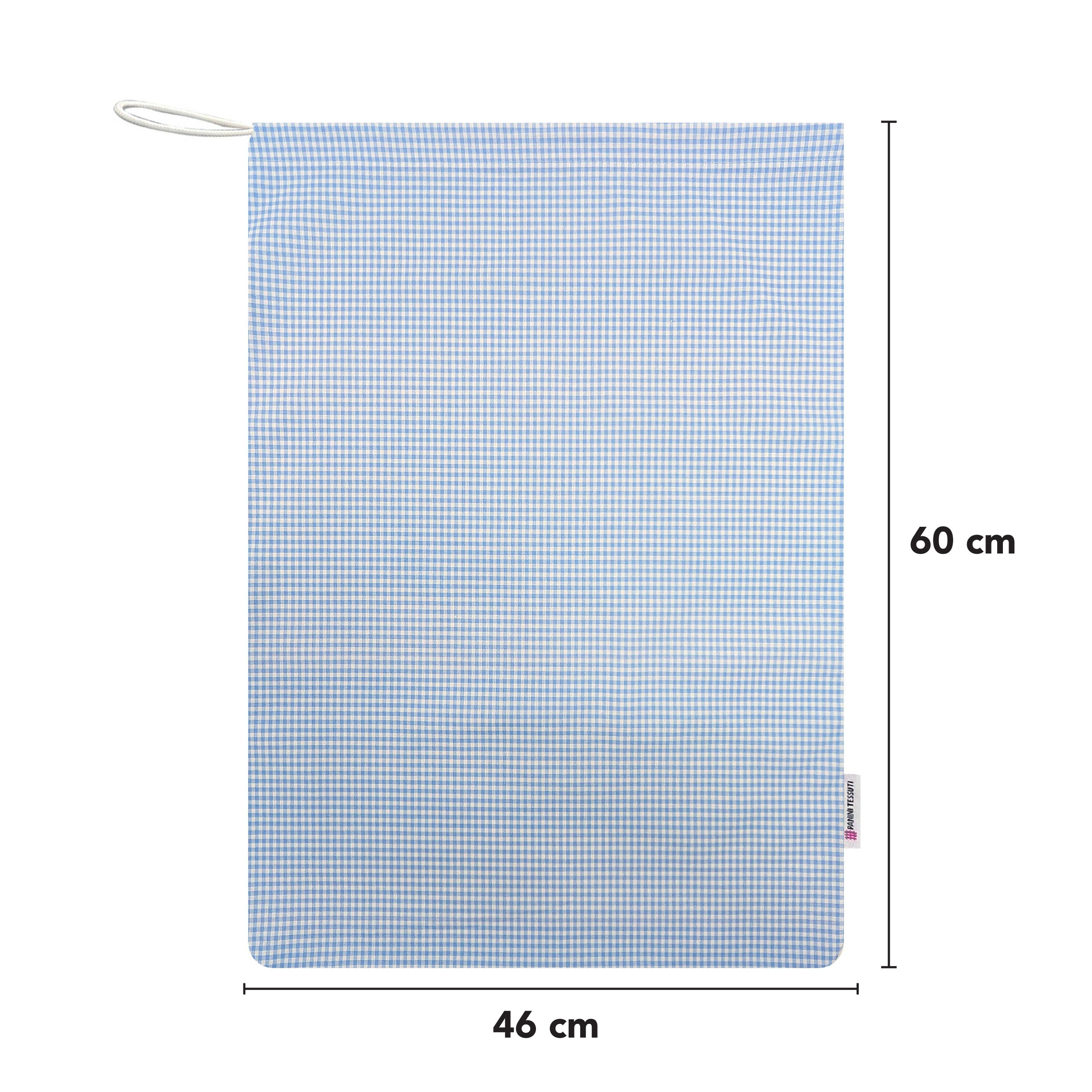Sacchetto Asilo Quadretti Azzurro Image