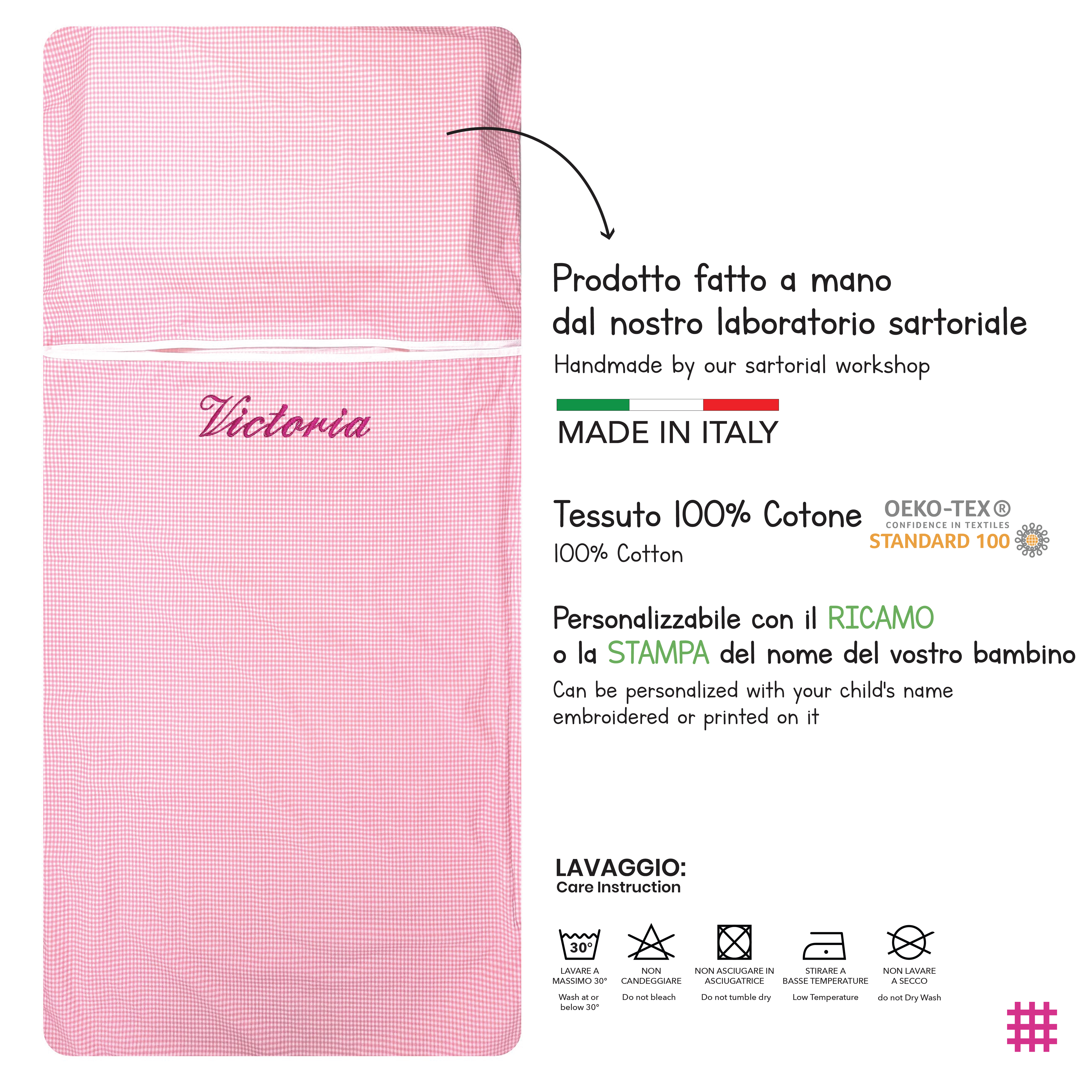 Sacco Nanna Estivo Quadretti Rosa Image