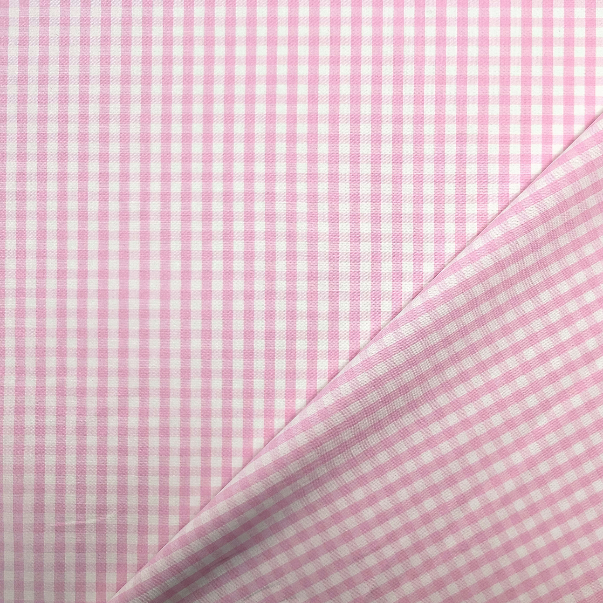 Cotone per Camiceria Quadretti Rosa Image