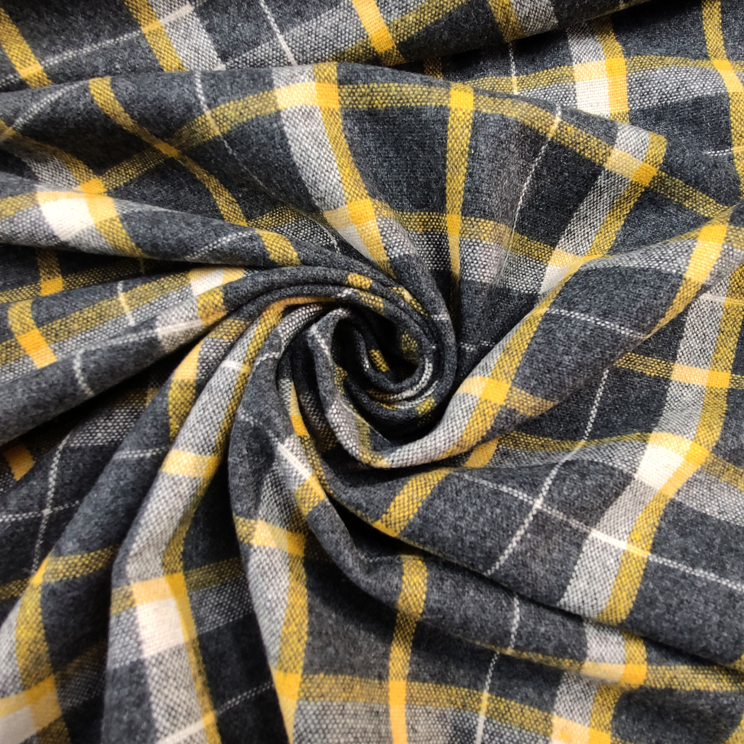 Scampolo Tartan Giallo Bianco Misto Lana