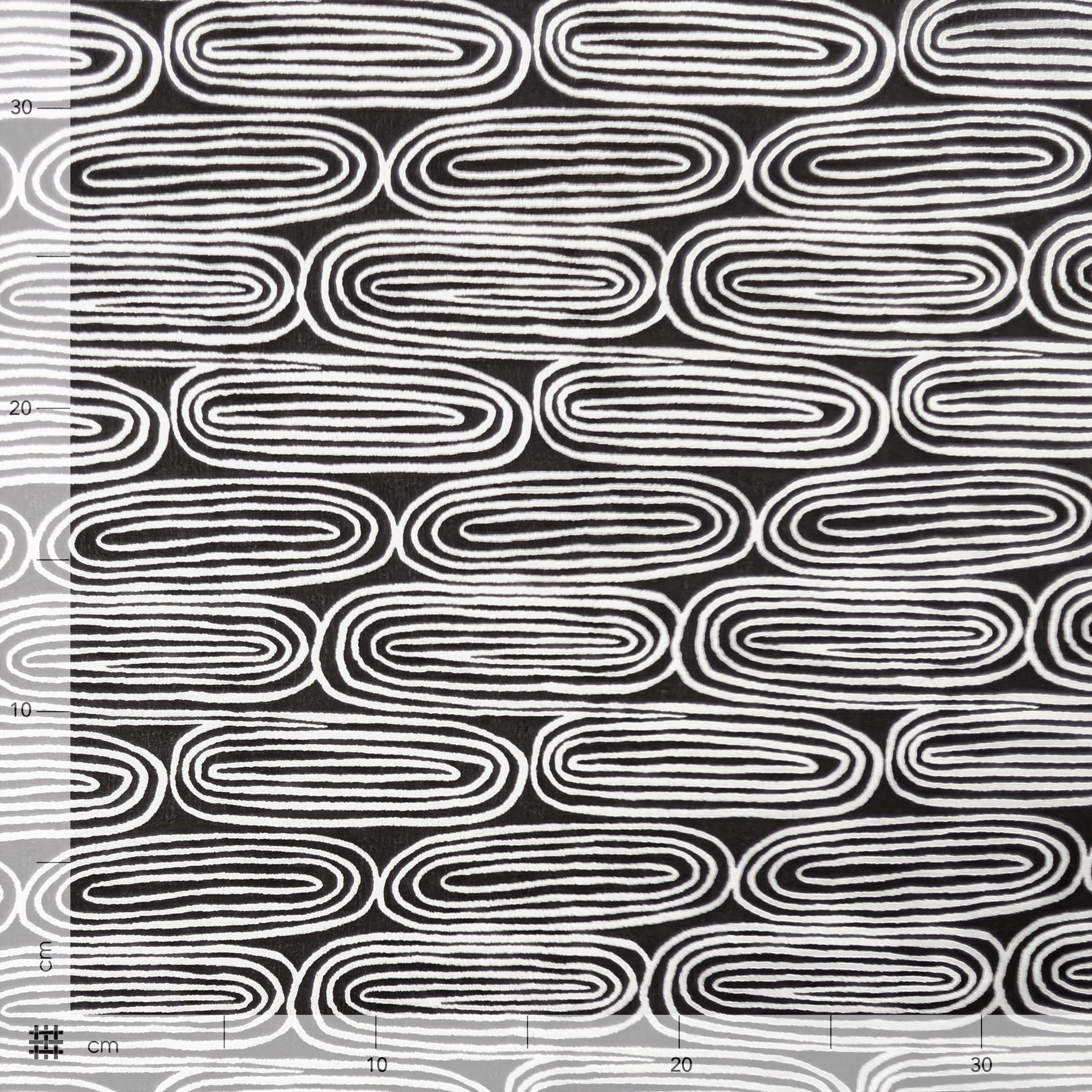 Crepe Viscosa Spirali Bianche Sfondo Nero Image
