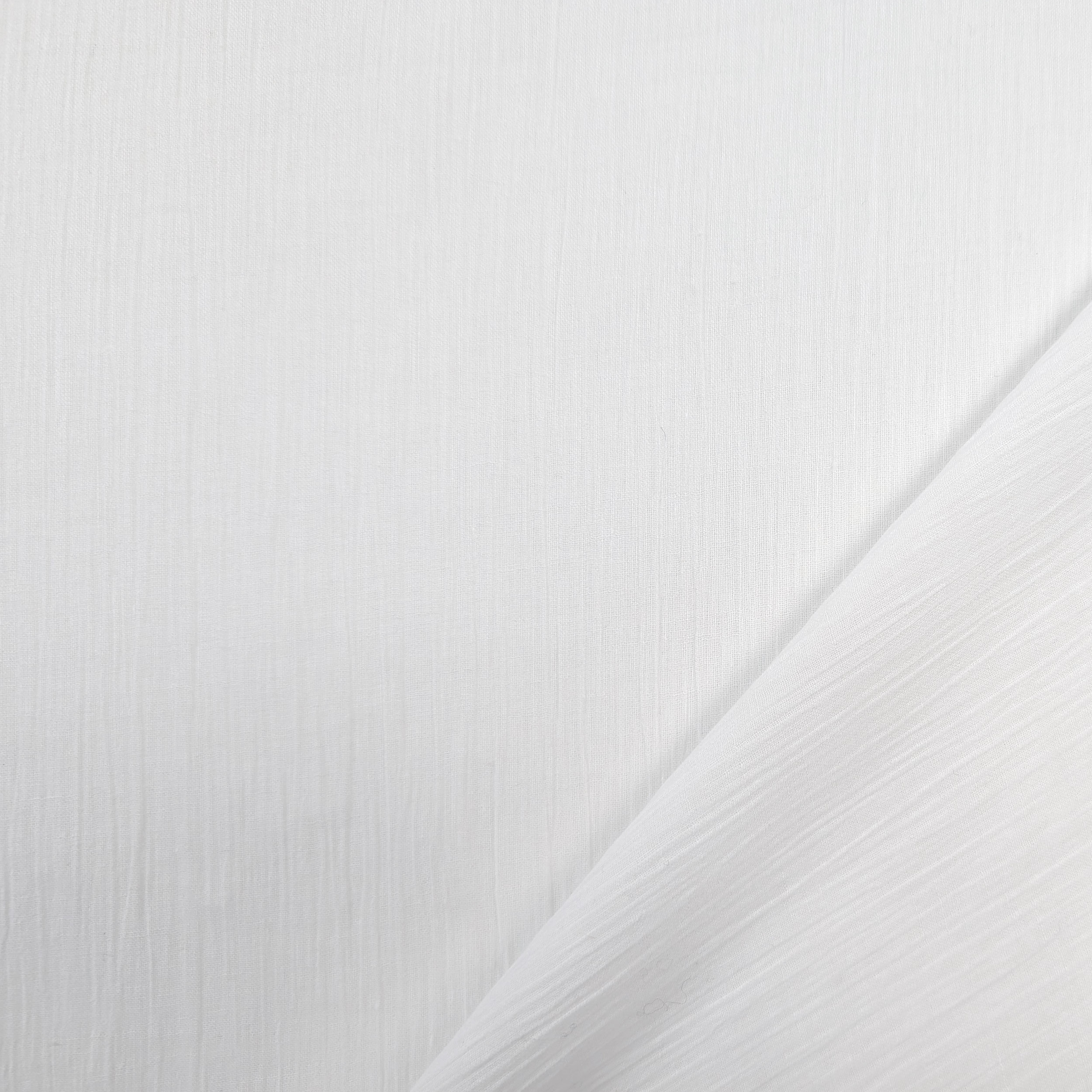 Tessuto Plissè in Cotone Bianco Image