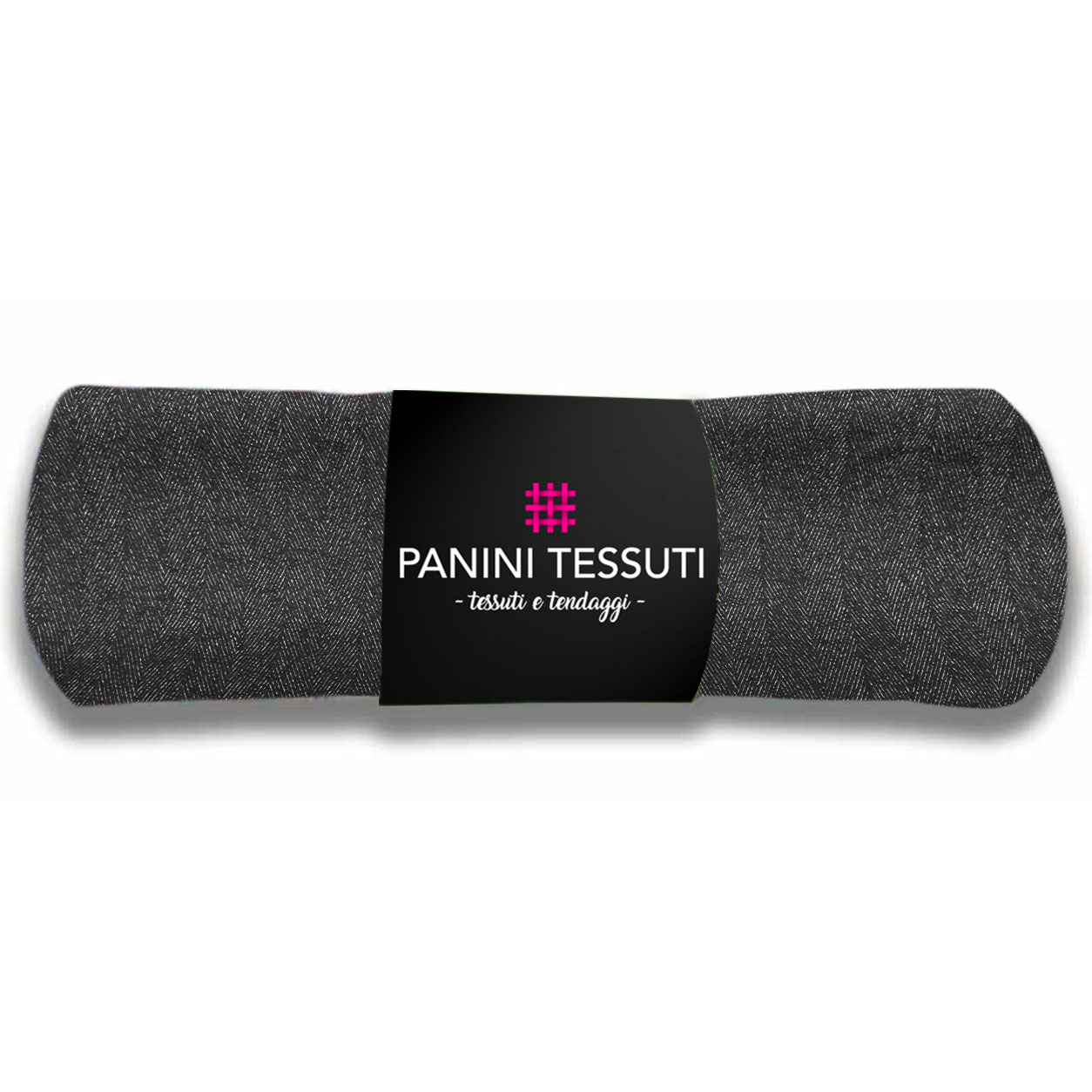 Scampolo Cotone Fantasia Spigata Nera