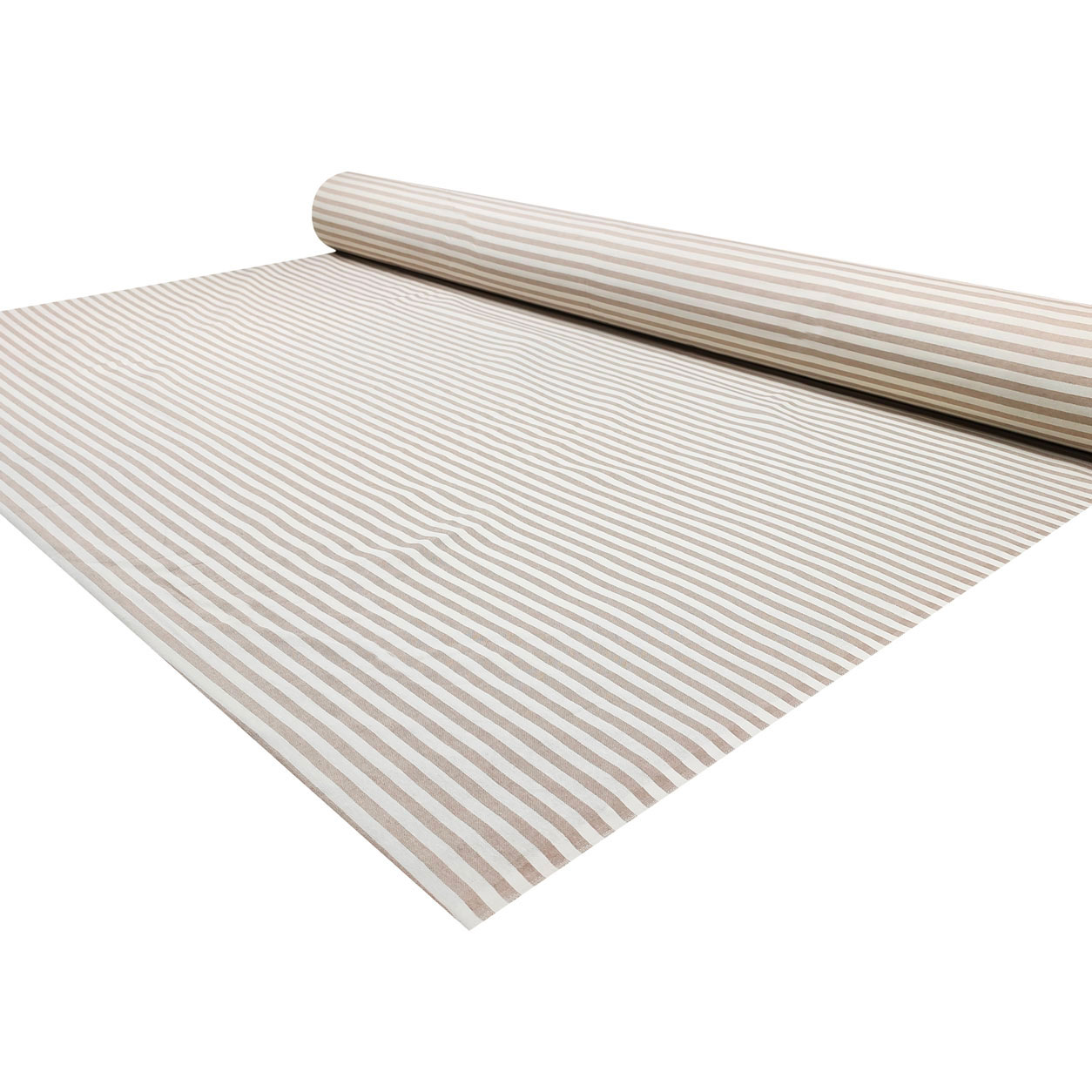Tessuto Panama Tinto In Filo a Righe Beige H 140 cm  Image