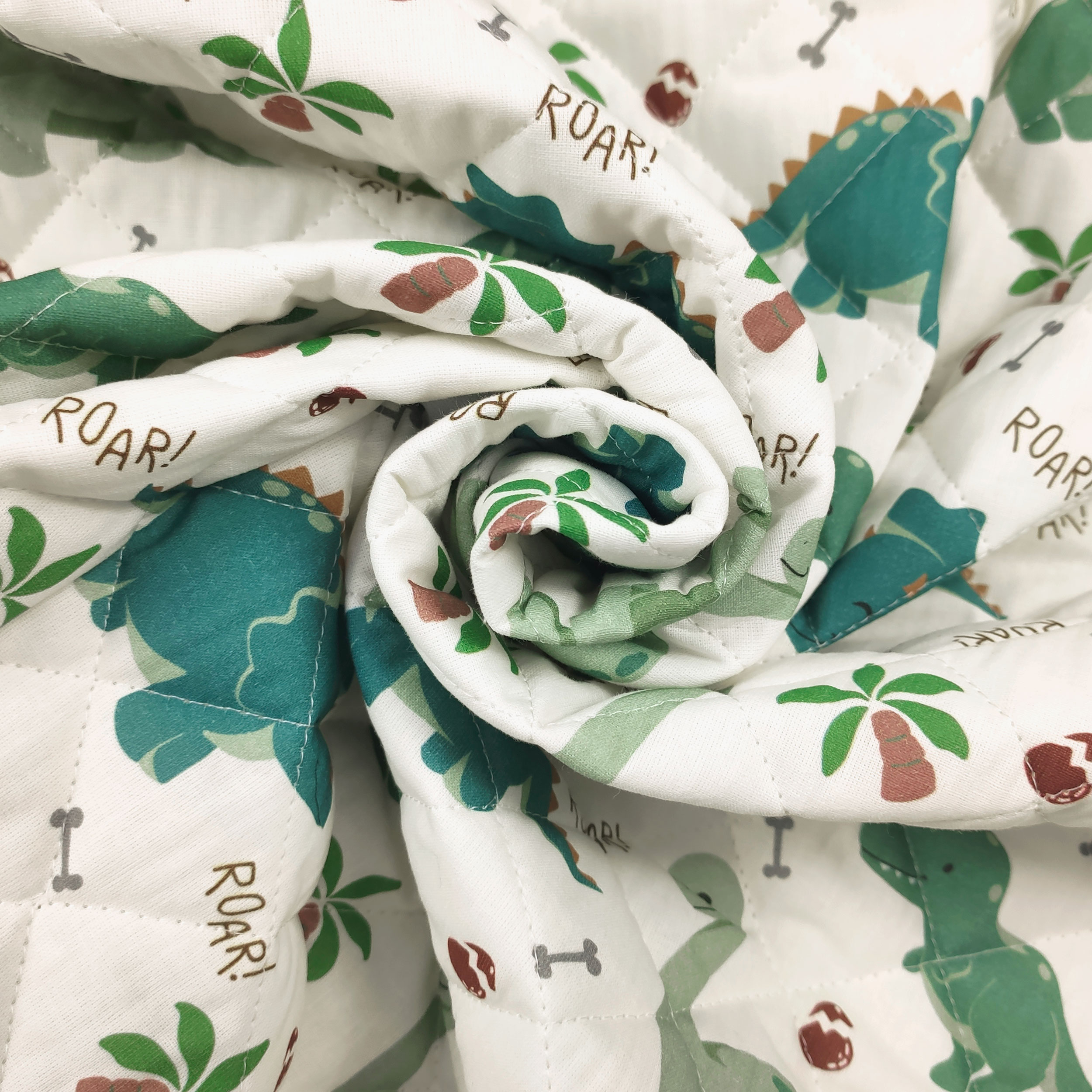 Tessuto Cotone Patchwork Dinosauri E Foglie - 2 Pezzi 160x100cm, Per Cucito E Decorazione - Foto 10