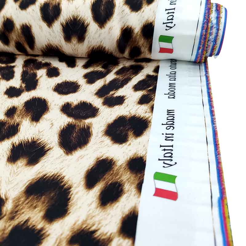 Tessuto Misto Seta Leopardato