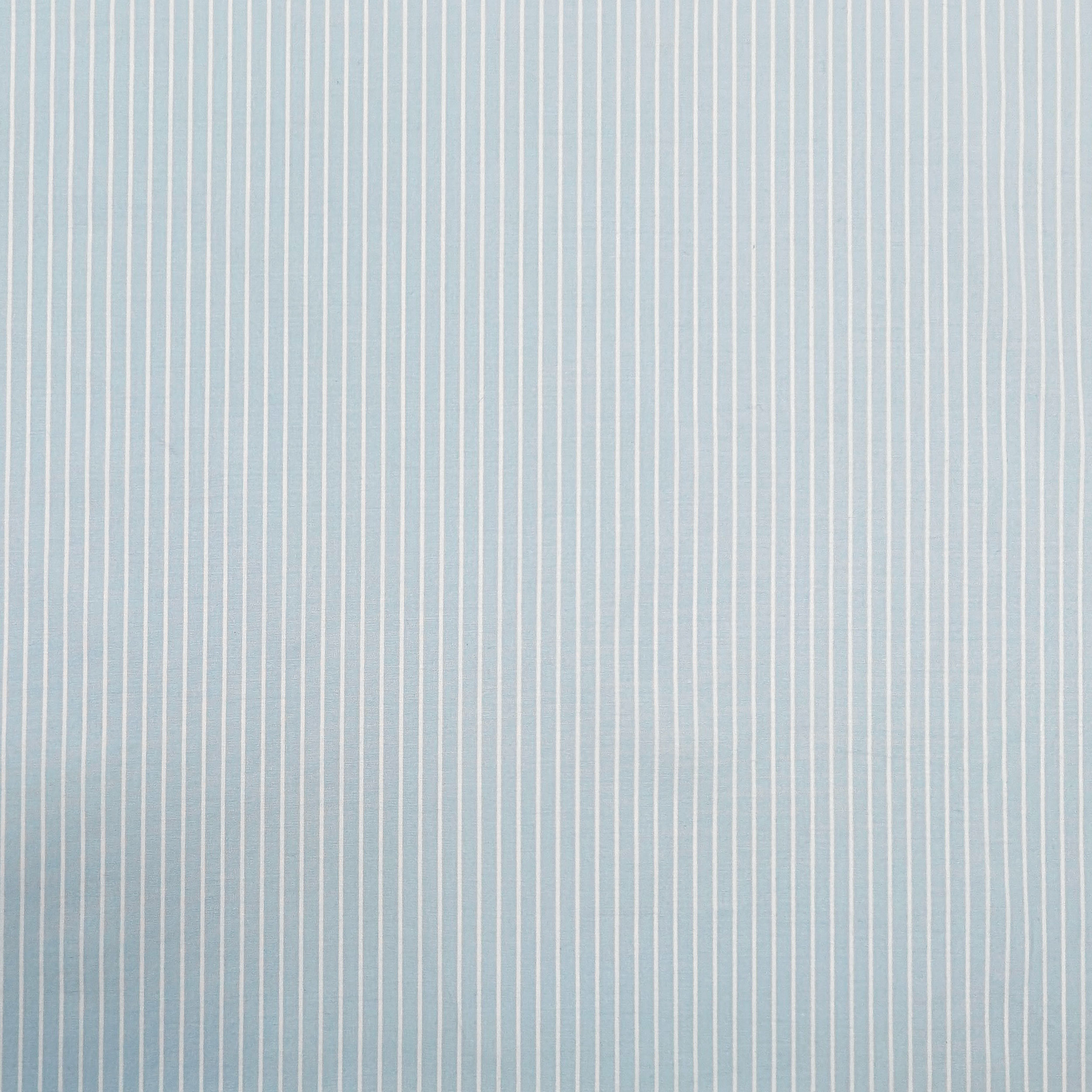 Cotone per Camiceria Elasticizzato Azzurro Righe Bianche Image