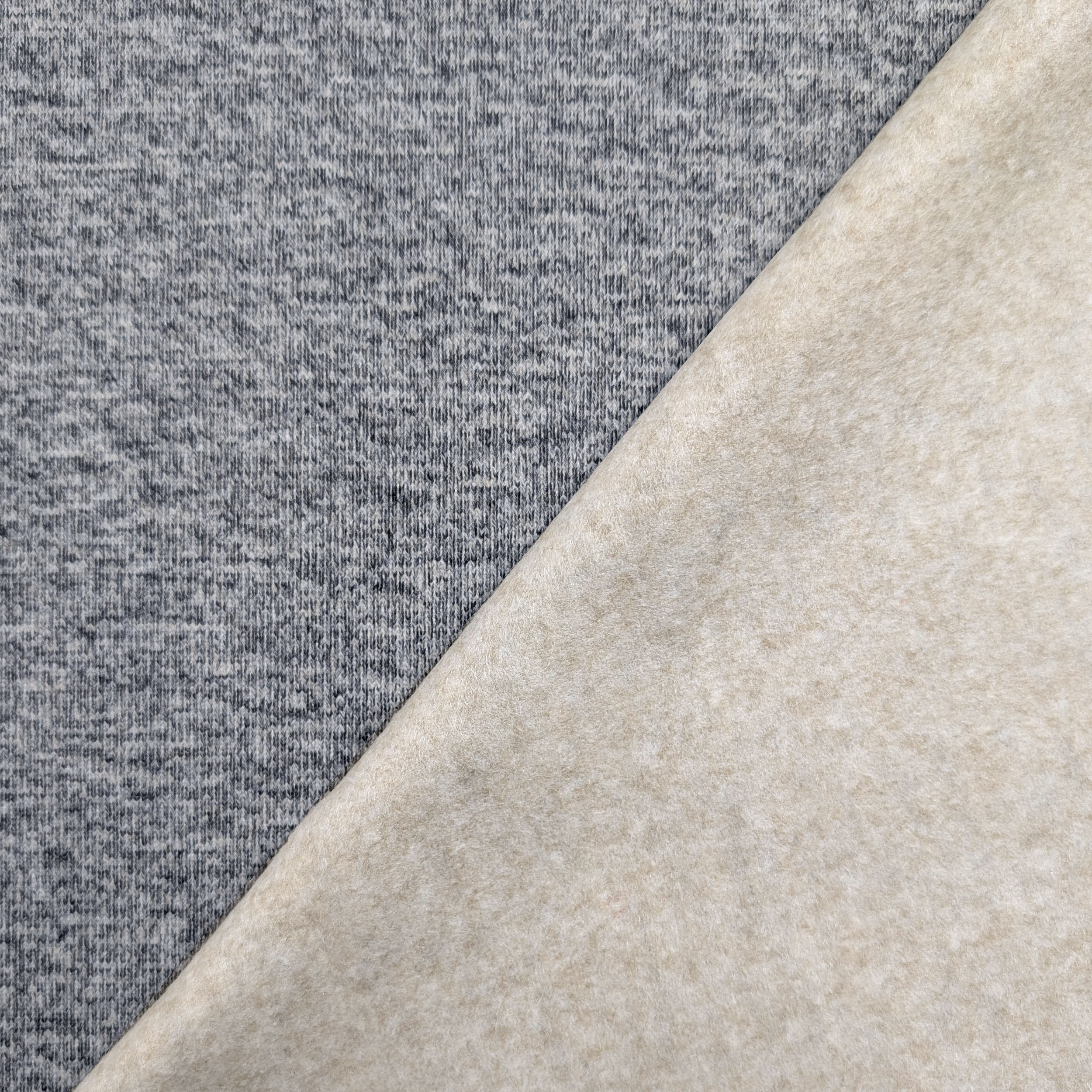 Tessuto Double Panna e Grigio Melange Image