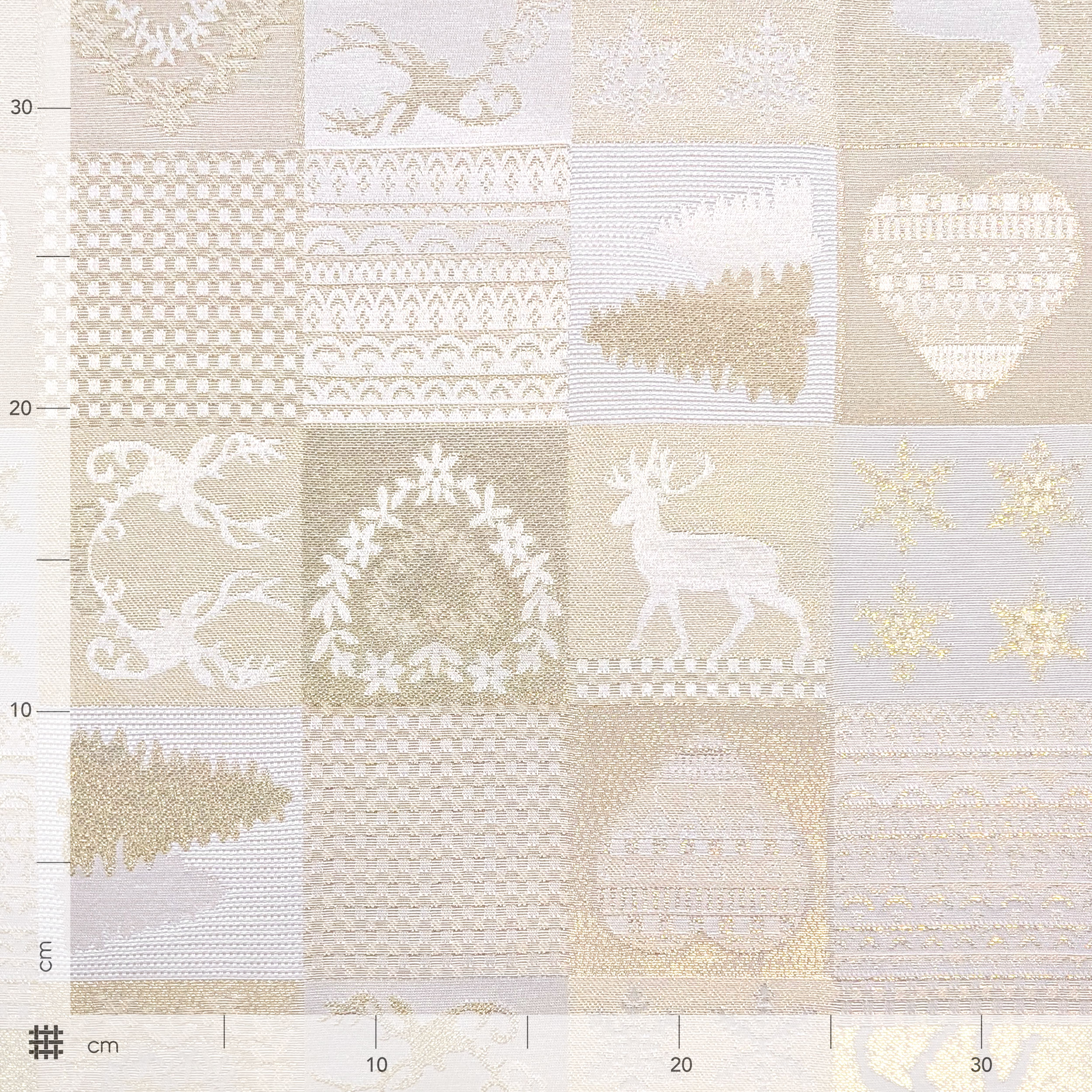 Jacquard Patchwork Natalizio Oro Lurex Image