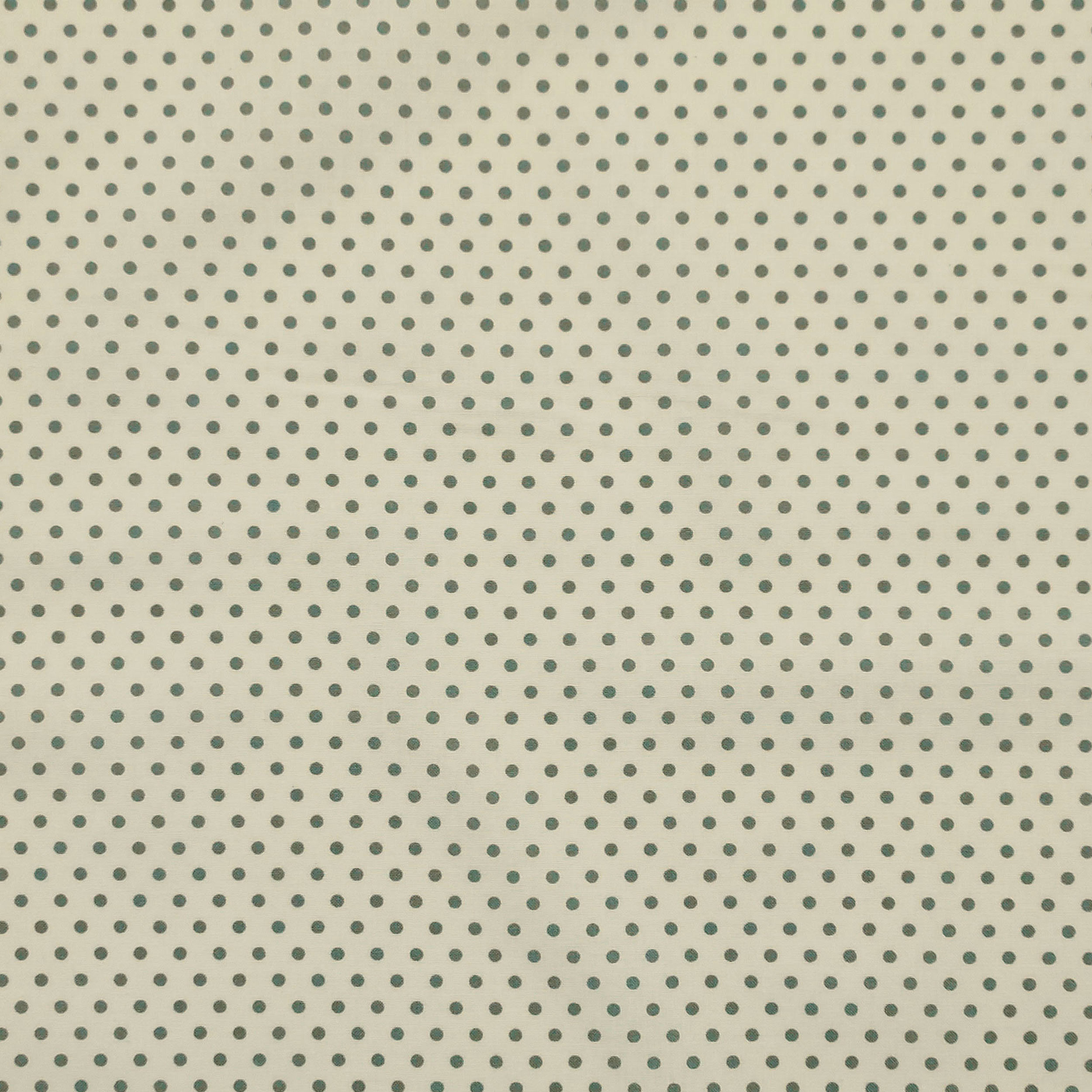Tessuto Cotone Pois Verdi Sfondo Panna Image