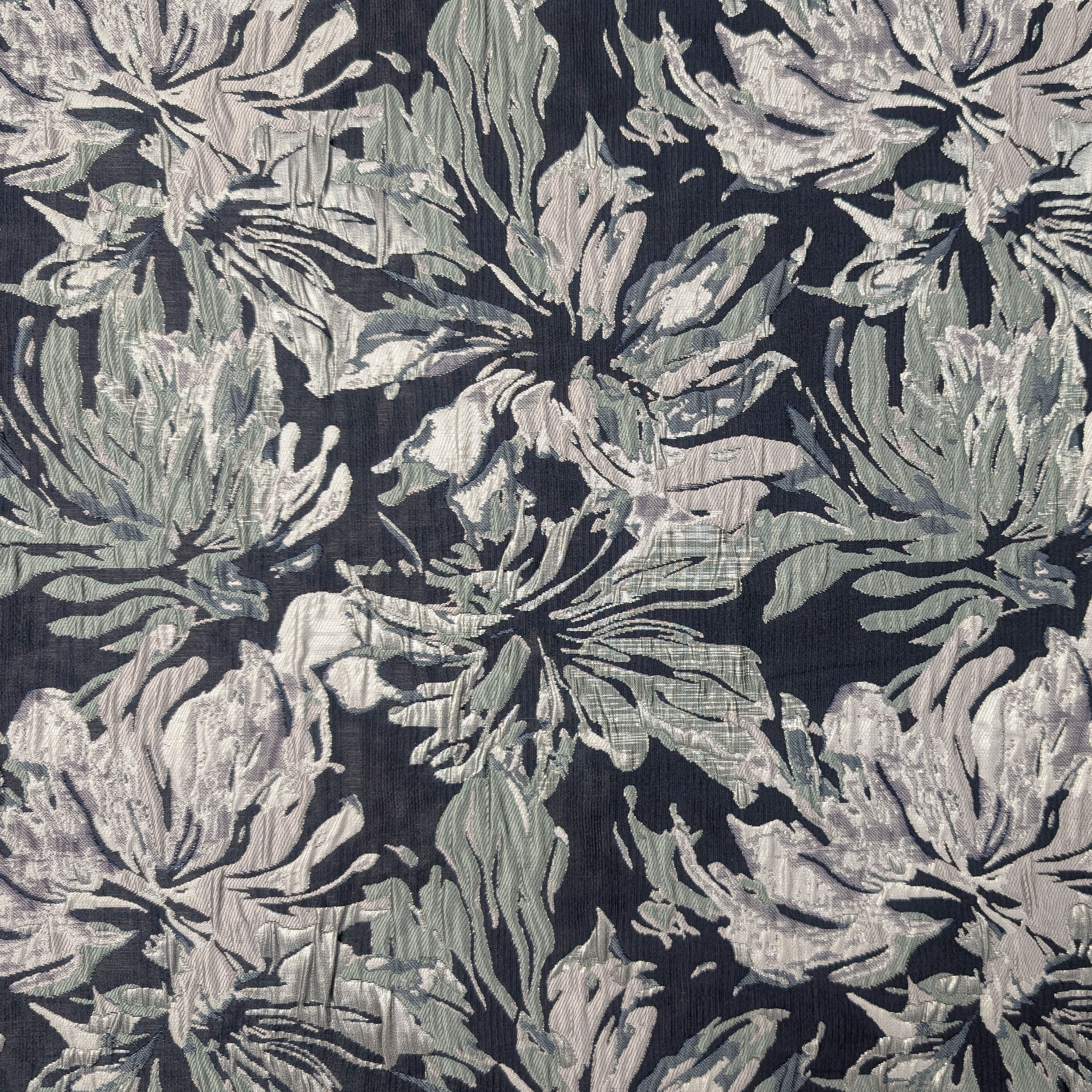 Broccato Moda Fantasia Floreale Blu Scuro Lurex Image