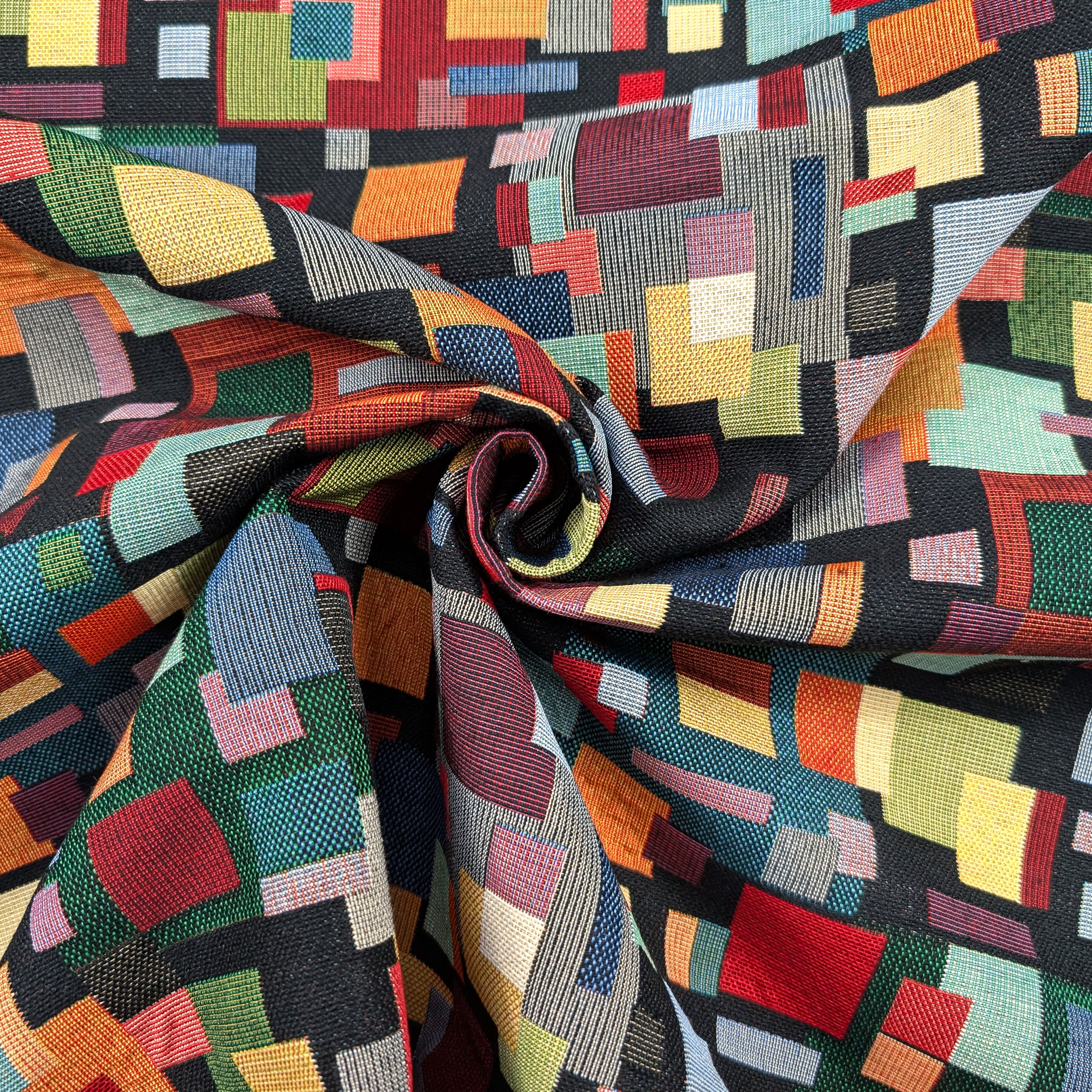 Tessuto Gobelin Fantasia Geometrie Colorate Image