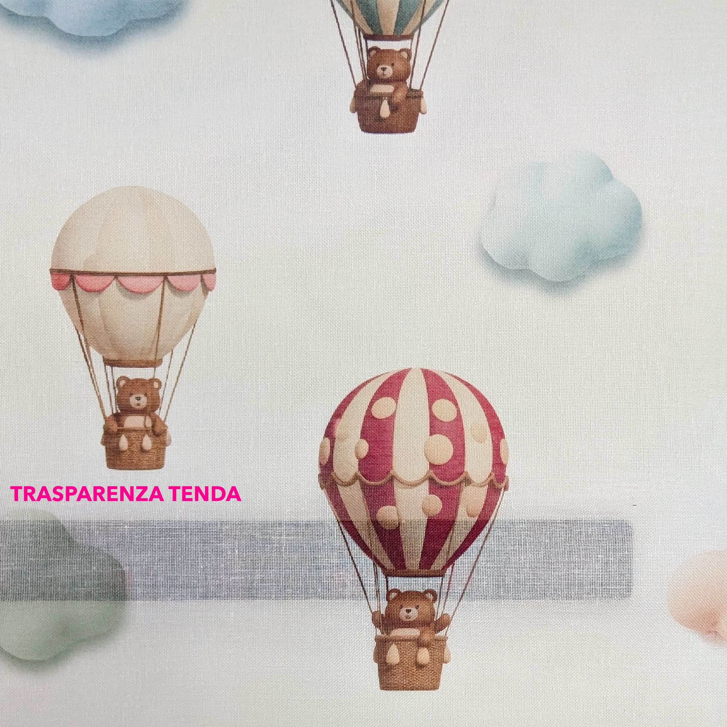 Tessuto Tenda Mongolfiere e Orsetti Image