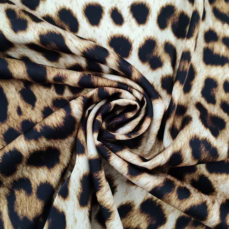 Tessuto Misto Seta Leopardato