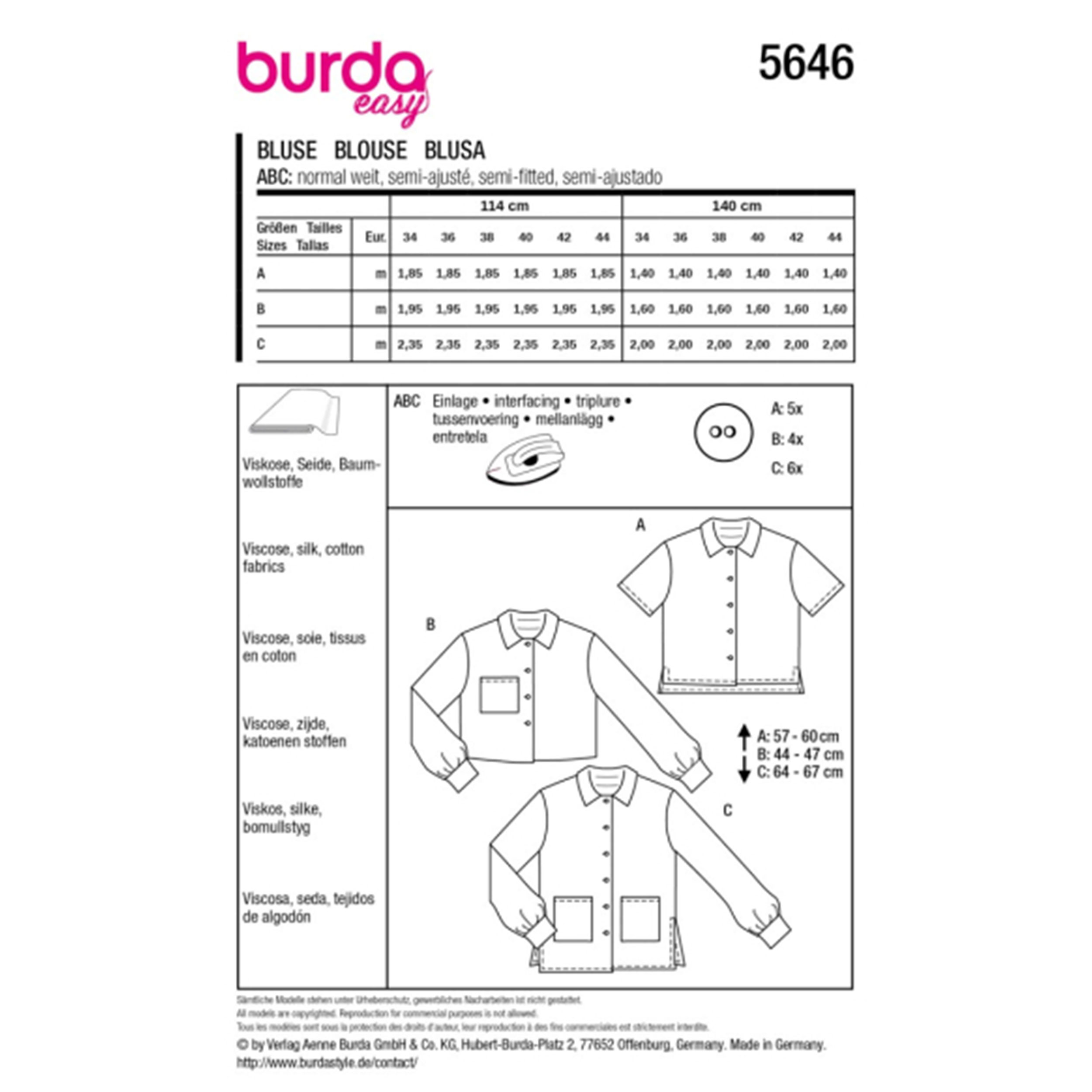 Cartamodello Burda Super Easy Blusa Image