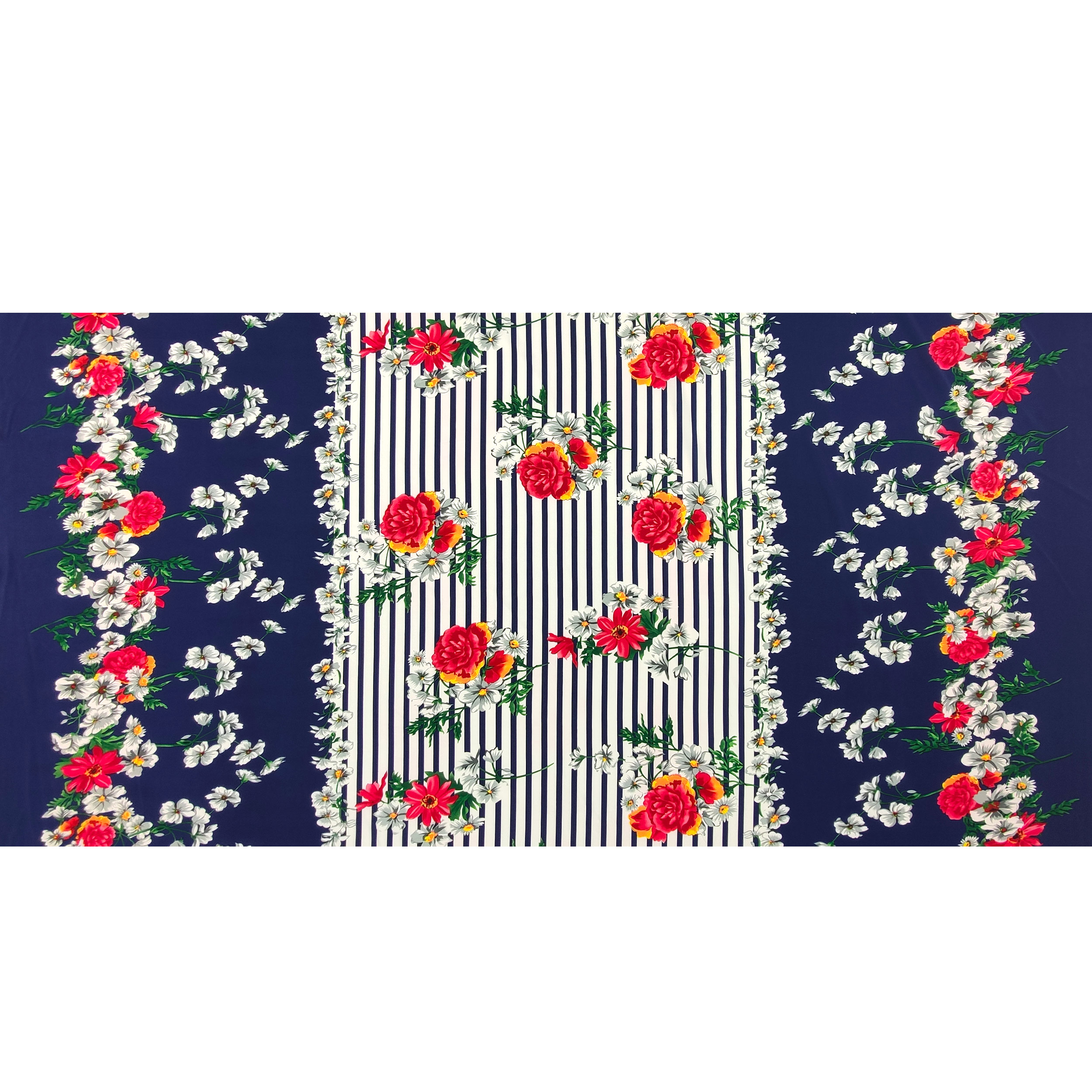 Tessuto Fantasia Fiori e Righe