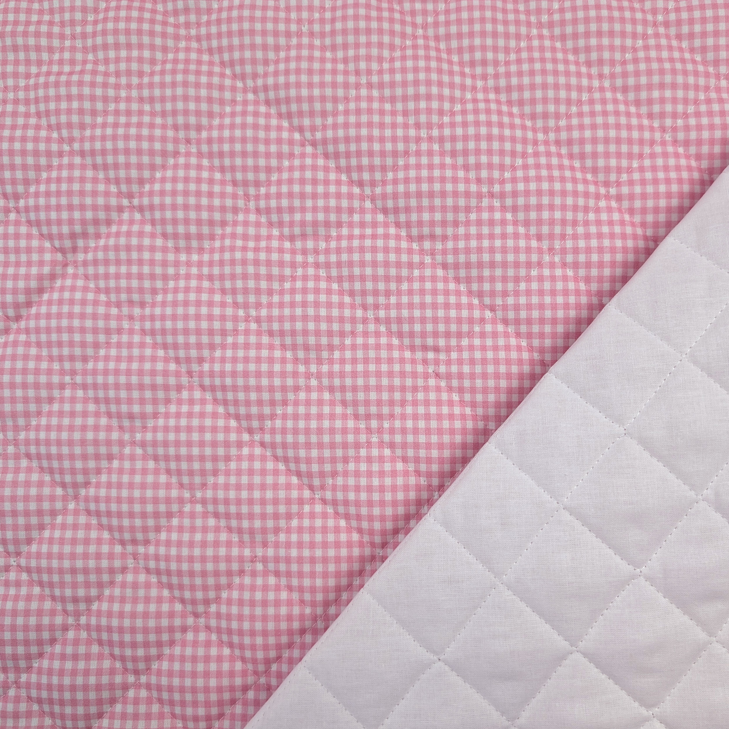Tessuto Trapuntato Quadretto Rosa Image