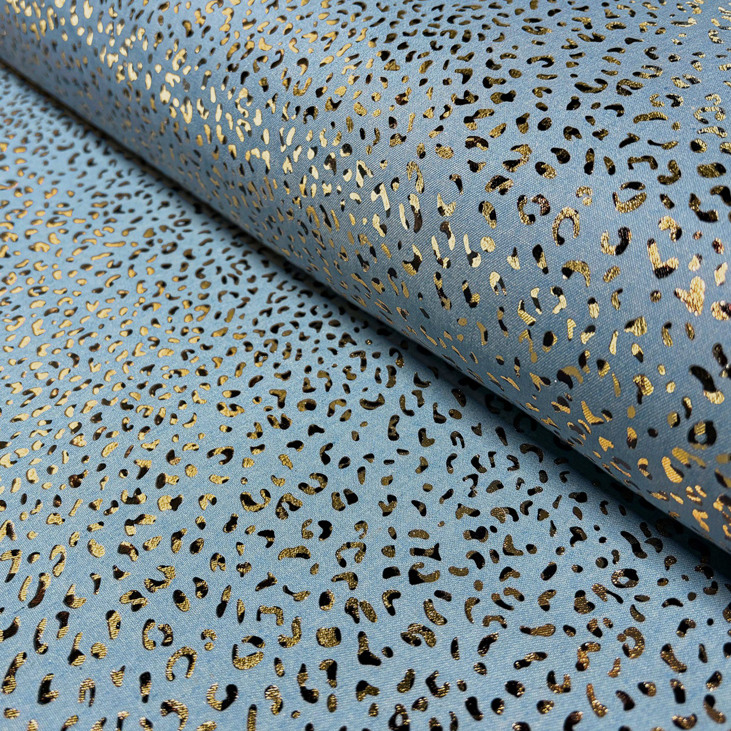 Jeans di Cotone Lavaggio Chiaro Maculato Oro 