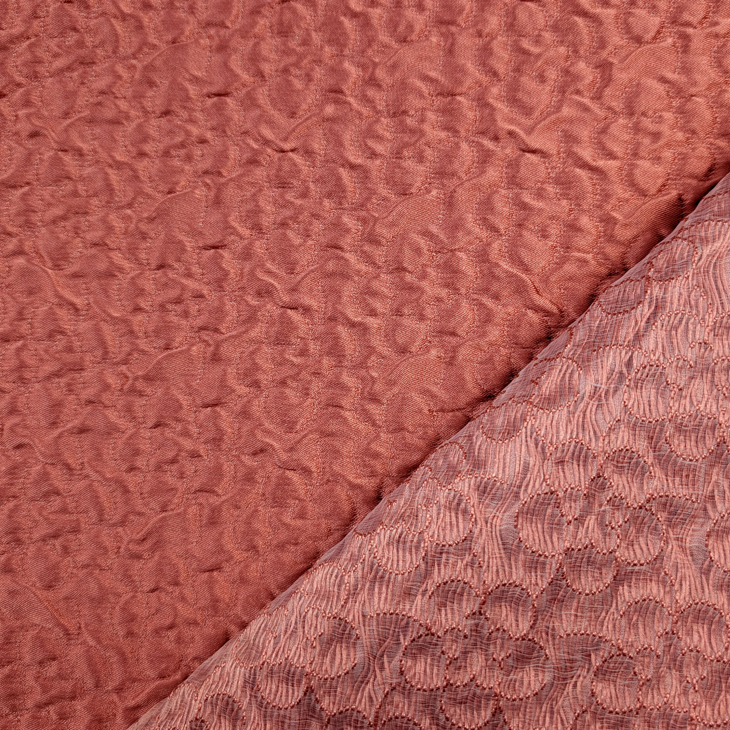 Broccato Alta Moda Misto Seta Rosa Corallo Image