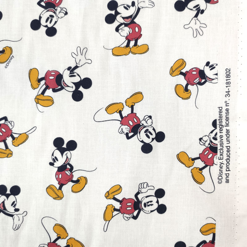 Tessuto Cotone Disney Mickey Mouse Vintage