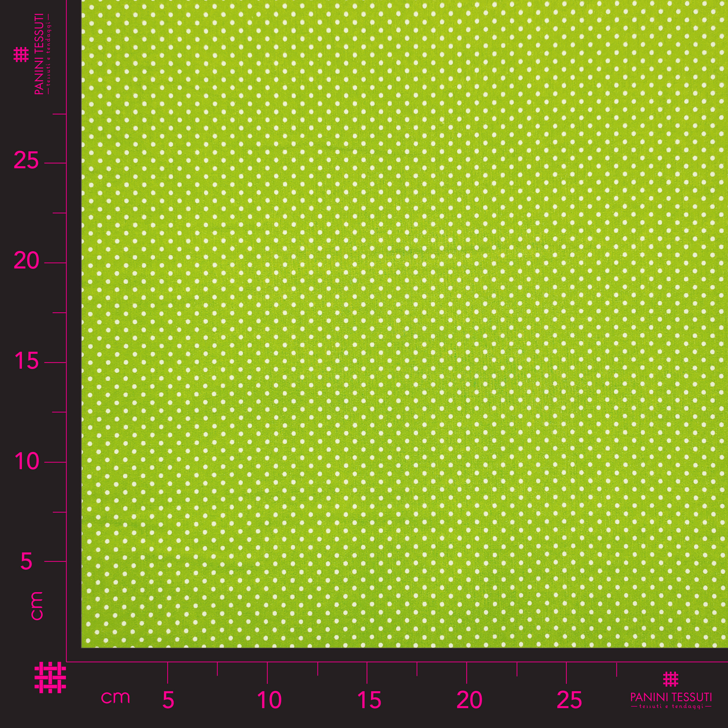 Tessuto Cotone Verde a Pois Piccoli Image